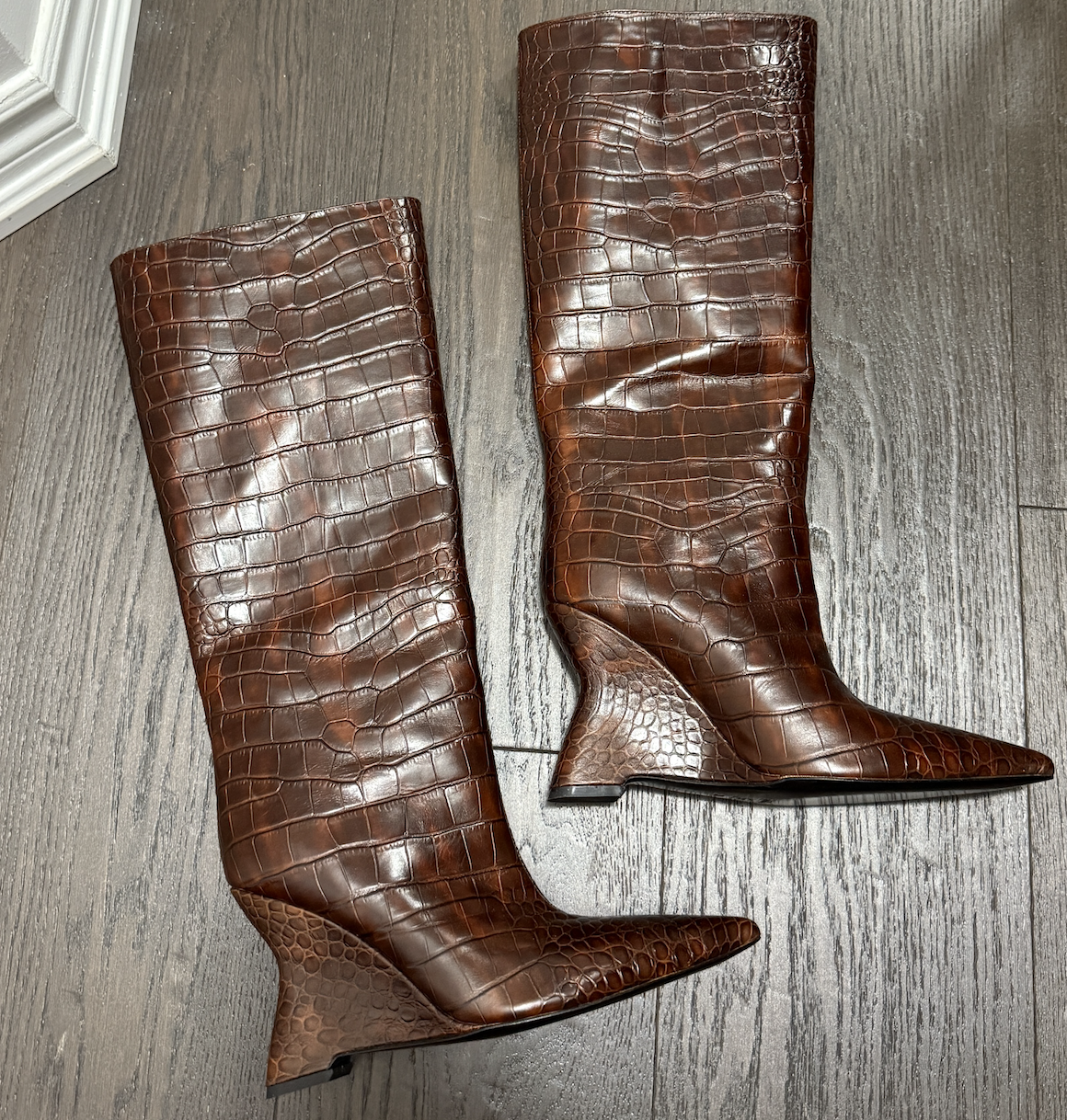 TRACY (TORTOISE X CROC) BELOW THE KNEE BOOT SIZE 39 R