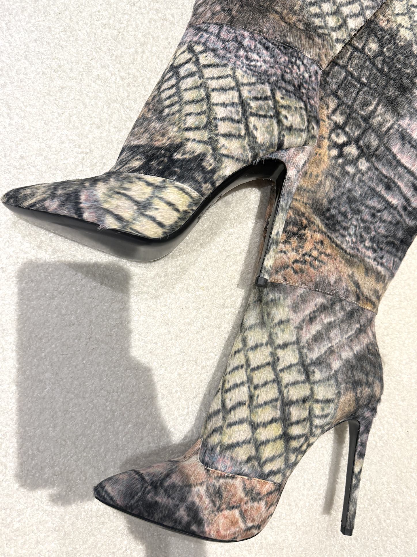 CROC CALF HAIR THIGH HIGH (SIZE 39 W)
