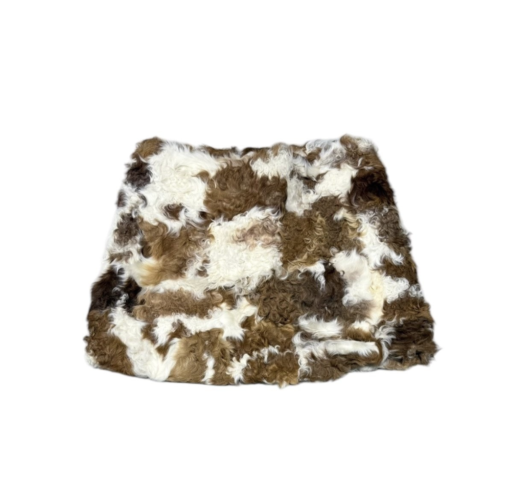 NAOMI BROWN COW SHEARLING SKIRT SIZE 10 US