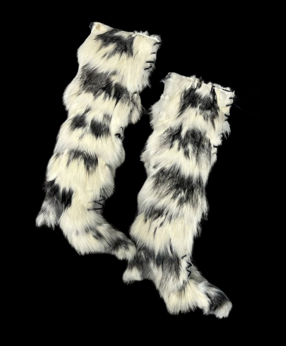 WHITE X GREY FOXXY LACE UP (BELOW THE KNEE BOOT) - 41