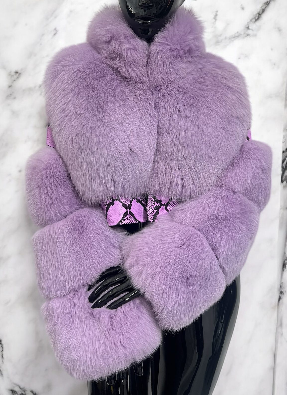 PASTEL PURPLE PYTHON X FOX JACKET (M/L)