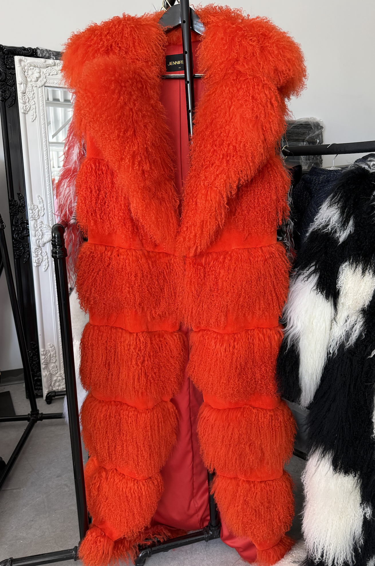 ORANGE MONGOLIAN FLOOR LENGTH VEST