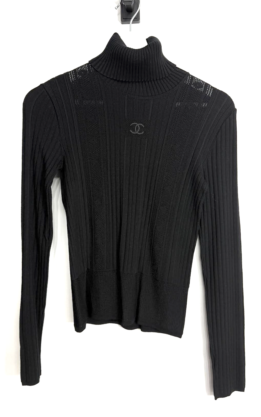 CHANEL KNITTED "CC" TURTLENECK SIZE FR 38