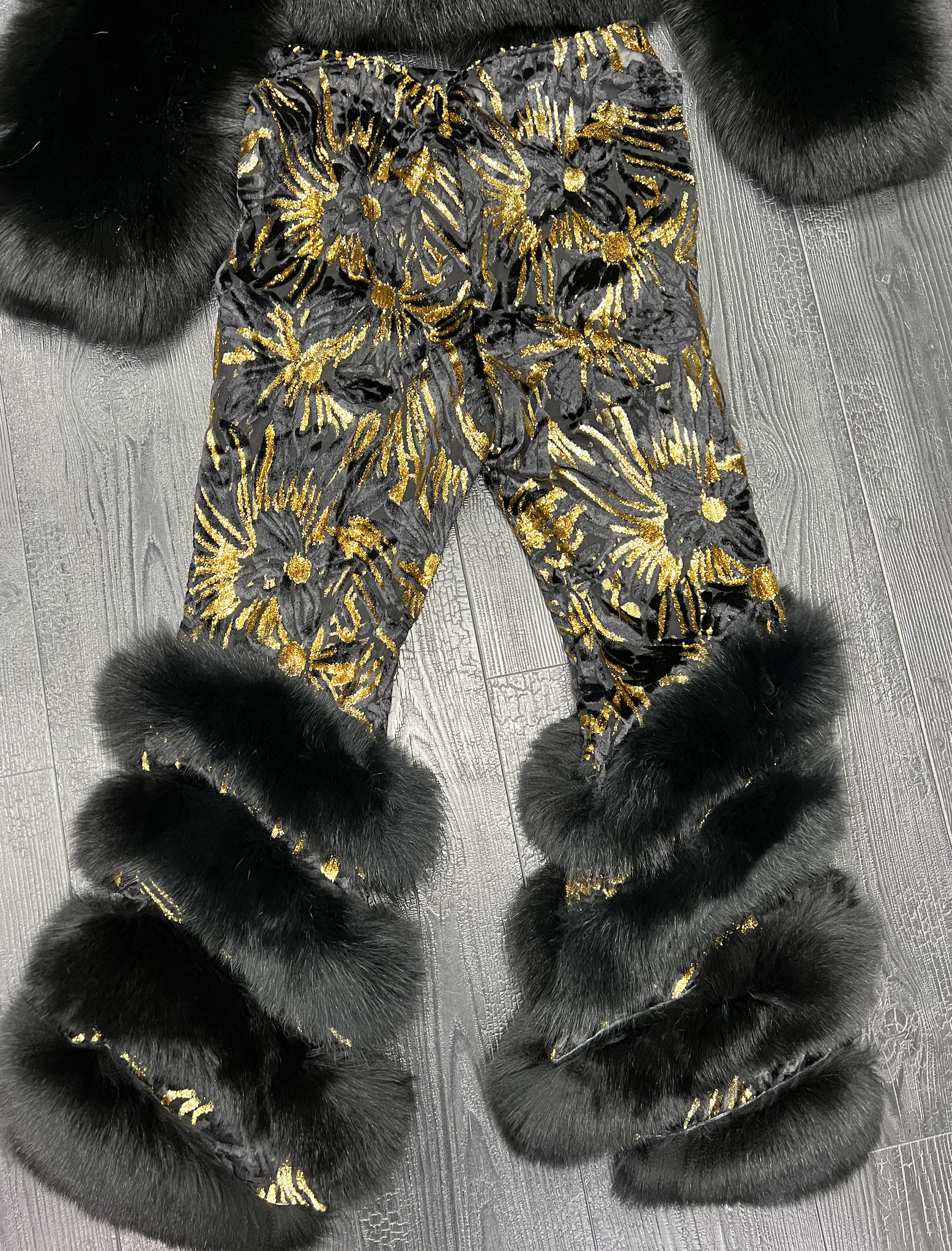 BURNT VELVET MESH X FOX PANTS (SIZE 8)