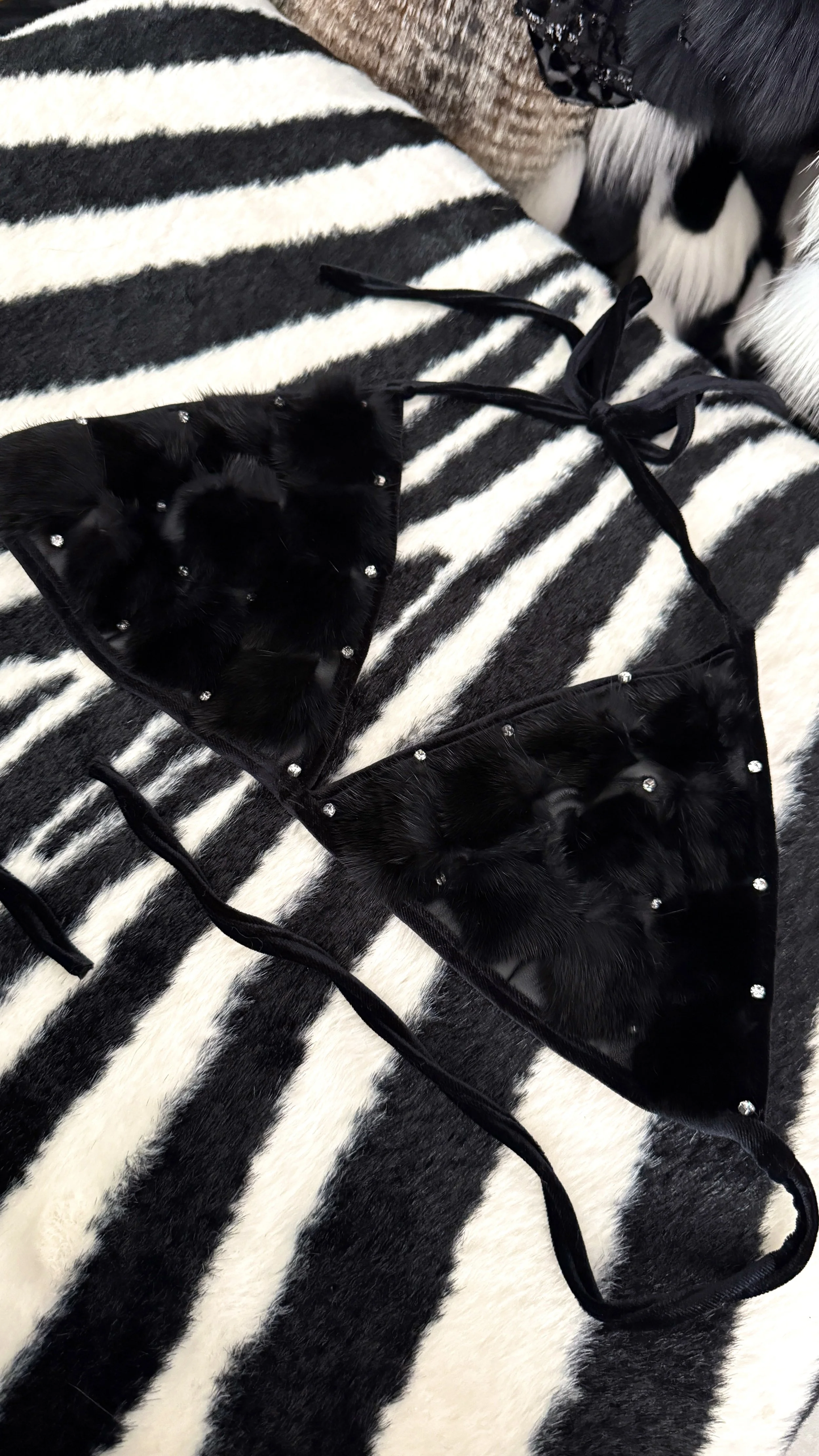 MINK X CRYSTAL FUR BIKINI TOP