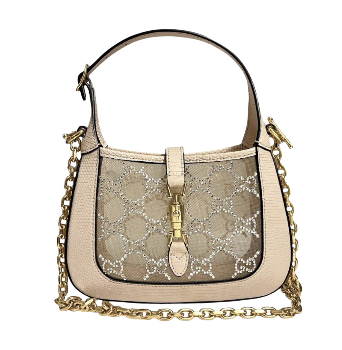 Jackie 1961 mini crystal GG lizard bag
