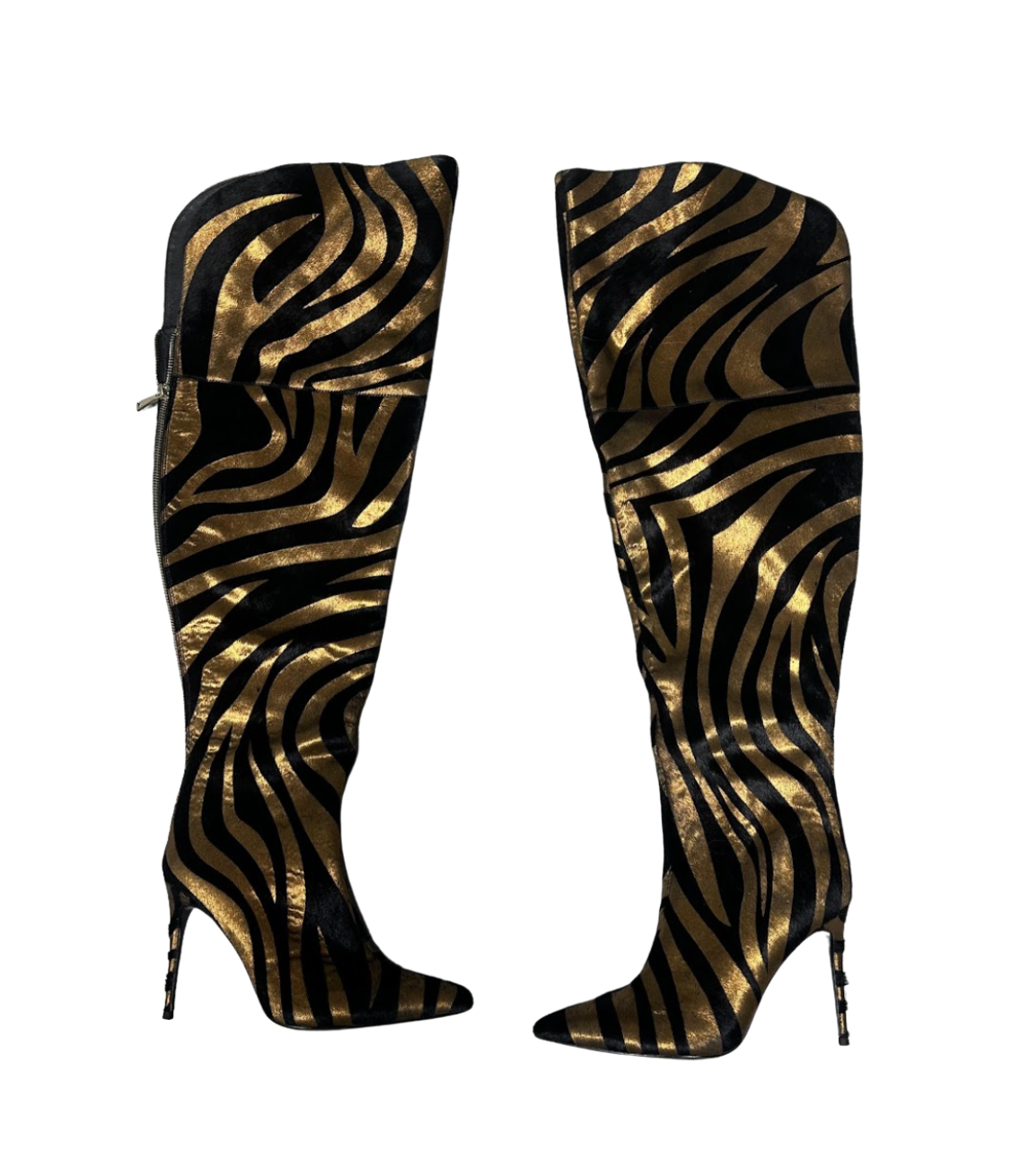 BRONZED ZEBRA CALF HAIR BOOT 39 W
