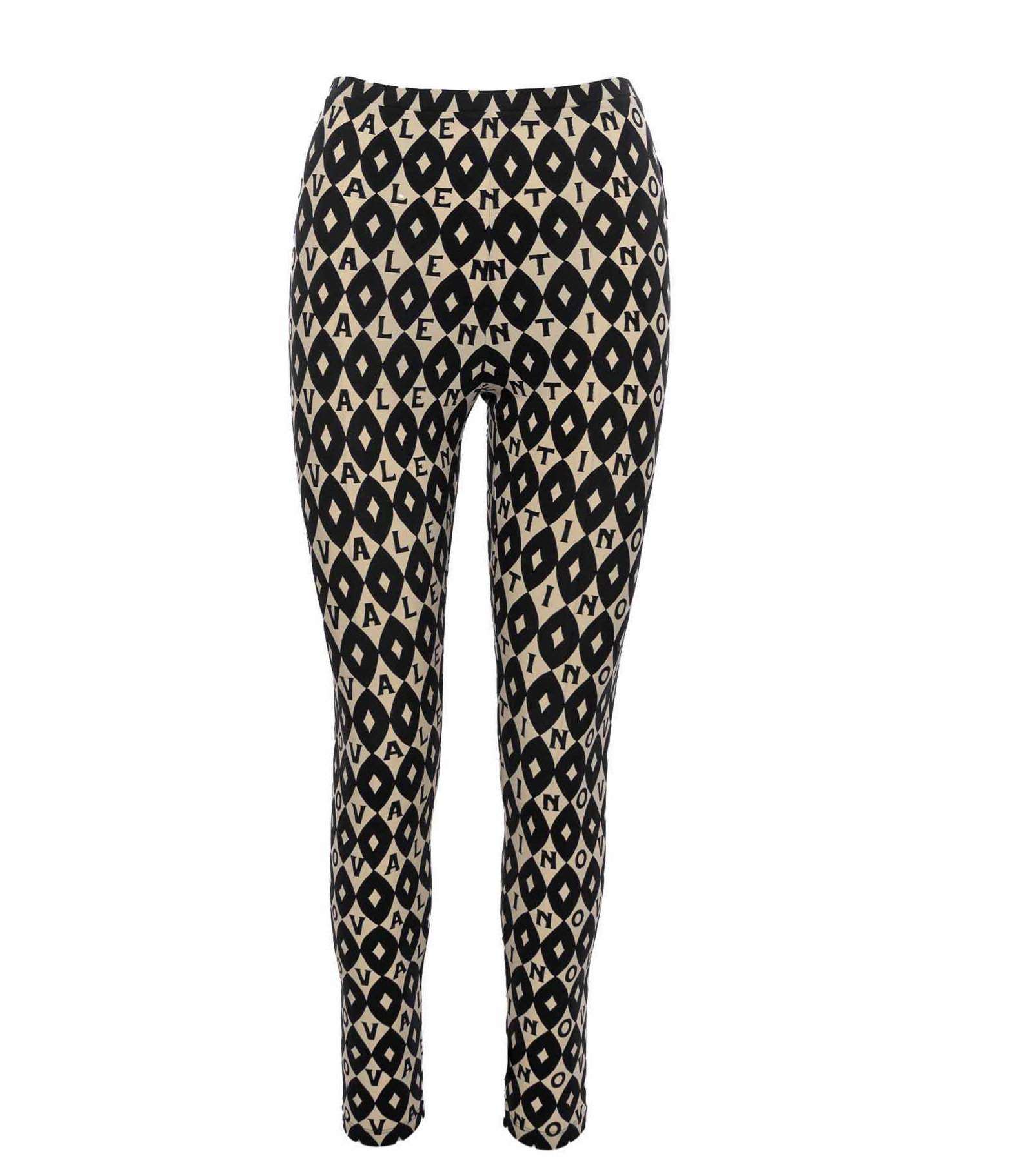 Valentino Diamond Pattern Logo Leggings Size M