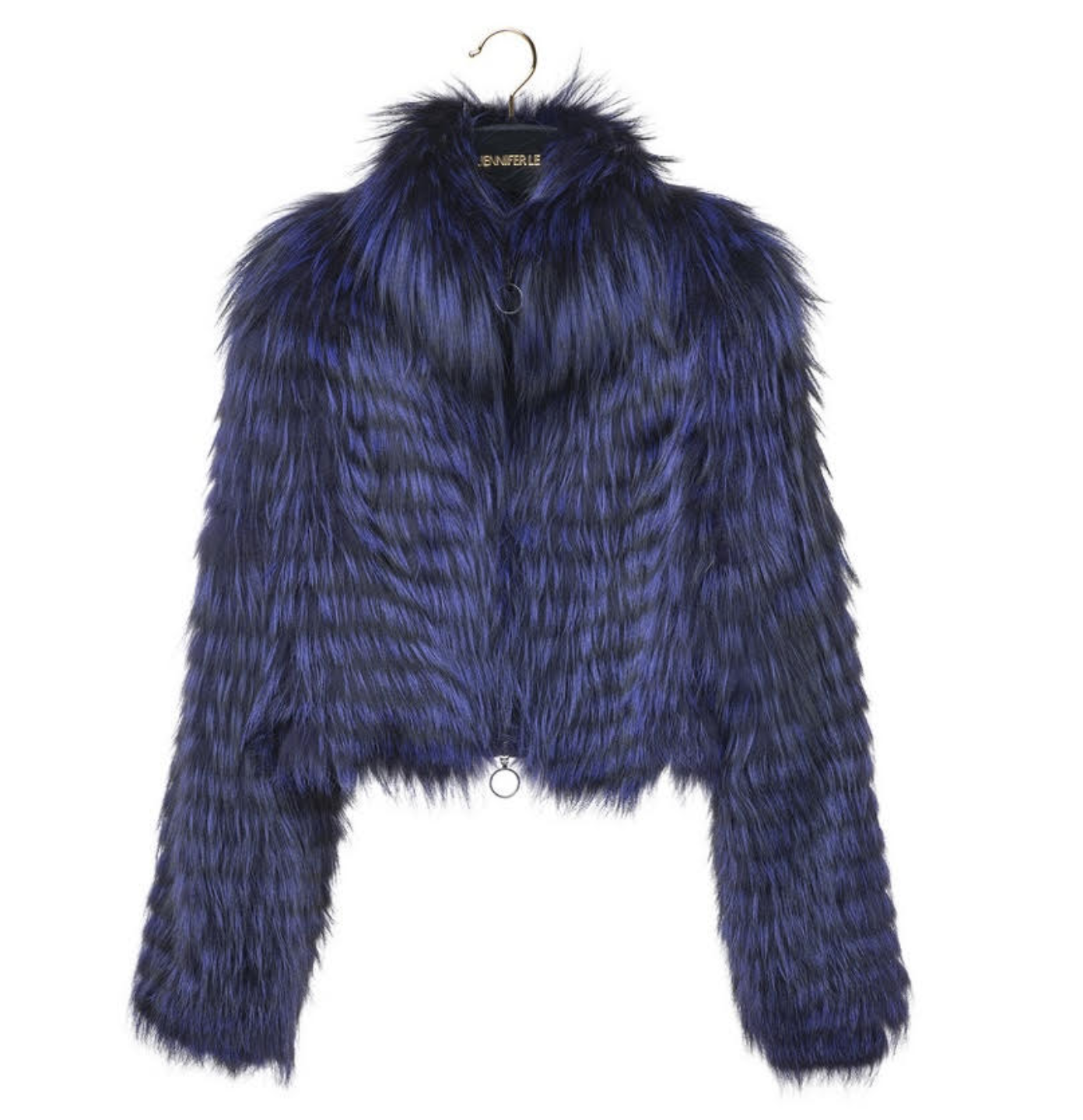 PURPLE KNITTED FOX FUR JACKET (M/L)