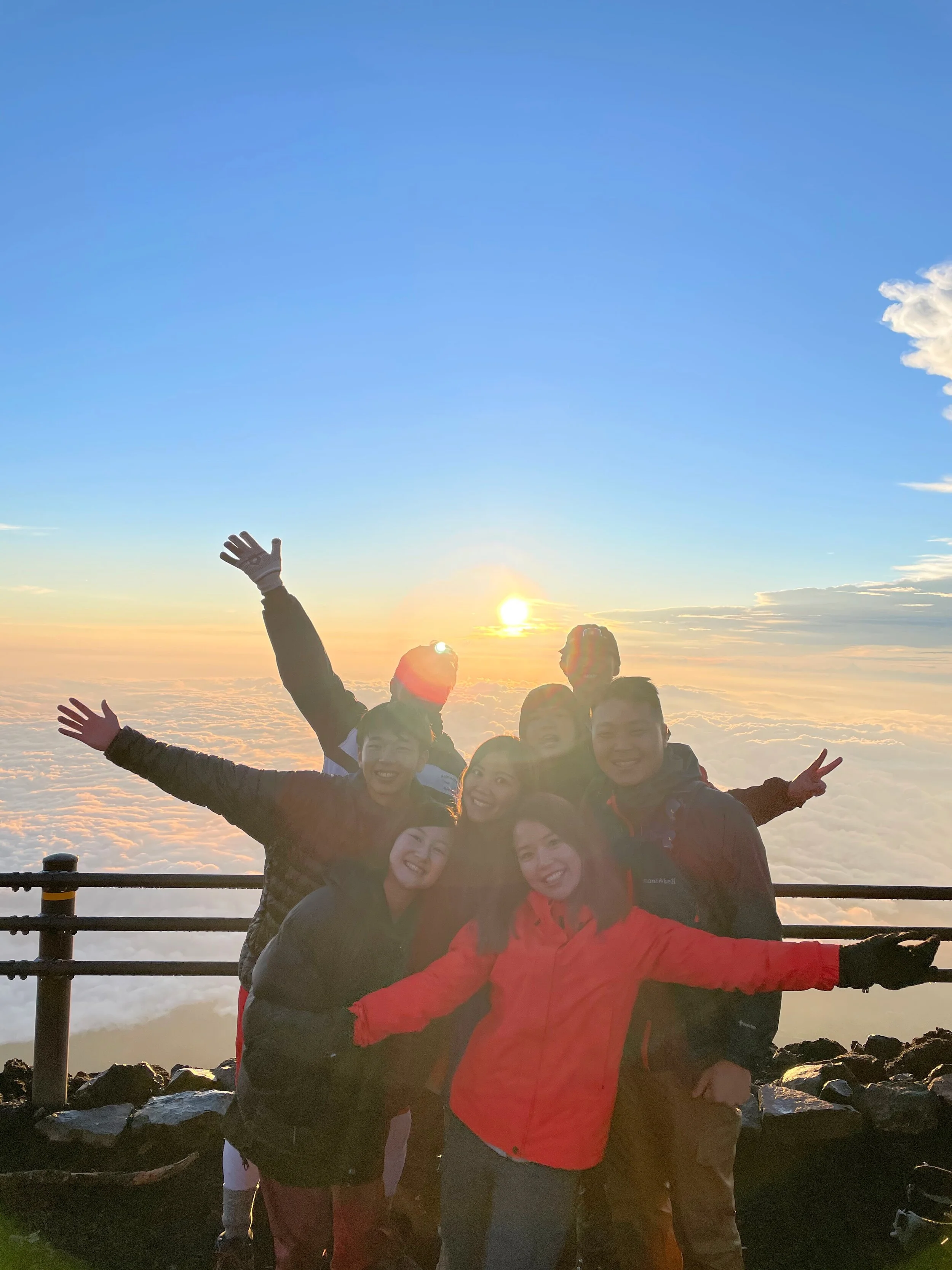 With our new friends on top of the mountain 