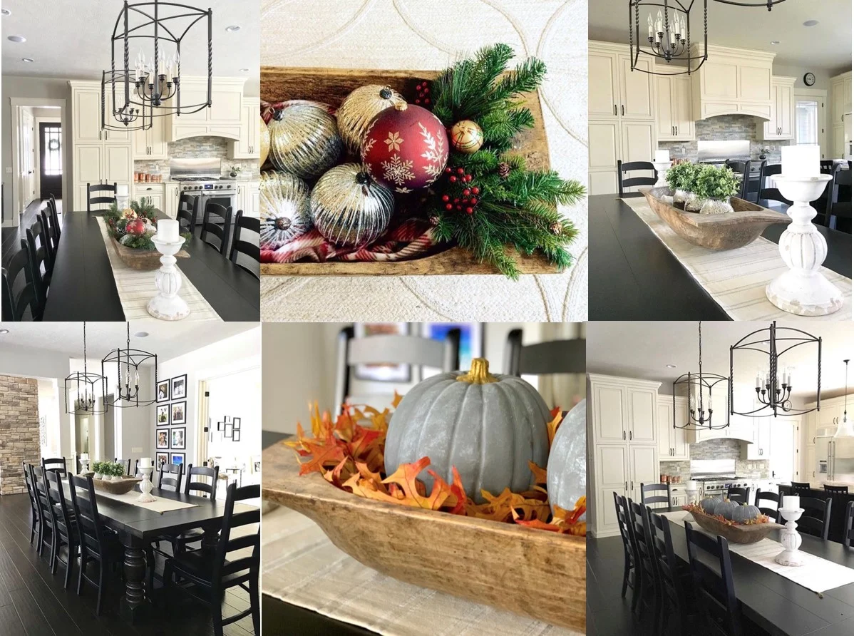 Vintage dough bowl styling by Farmhouse Redefined