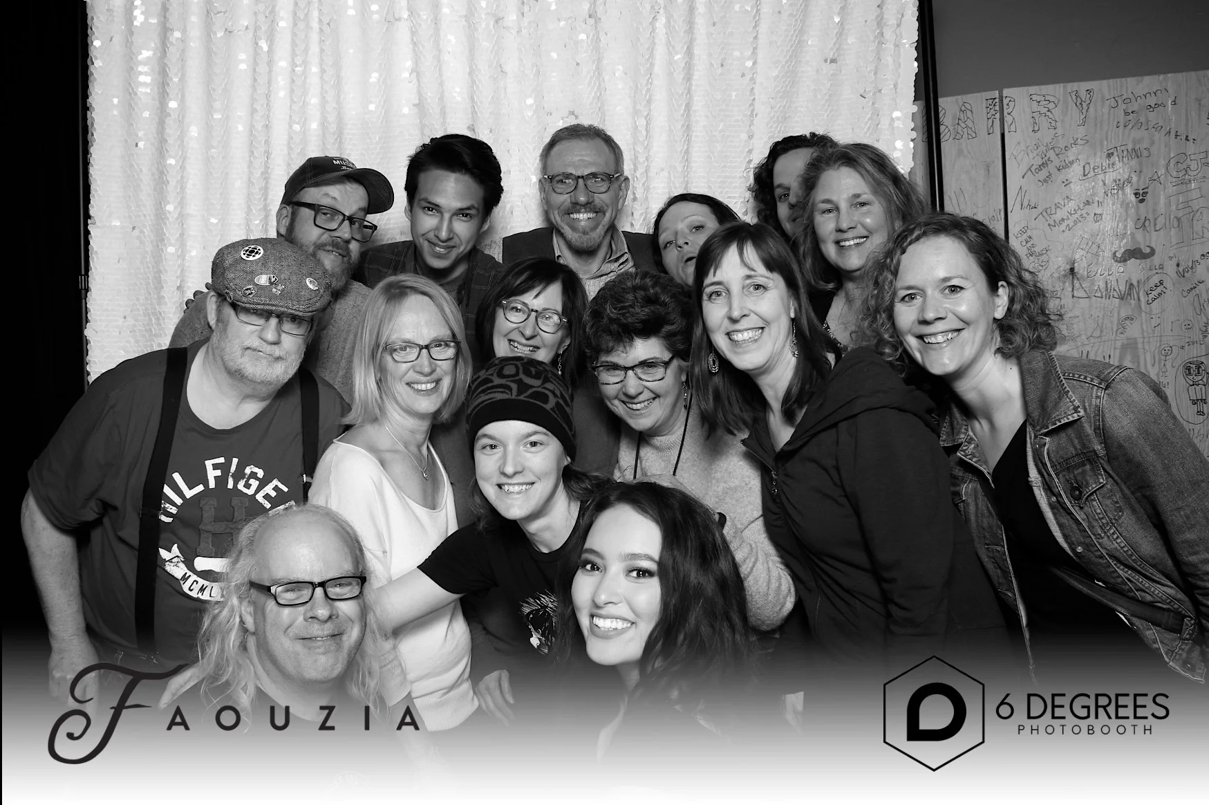 Volunteers catch a selfie with Faouzia after her show on March 22, 2019.