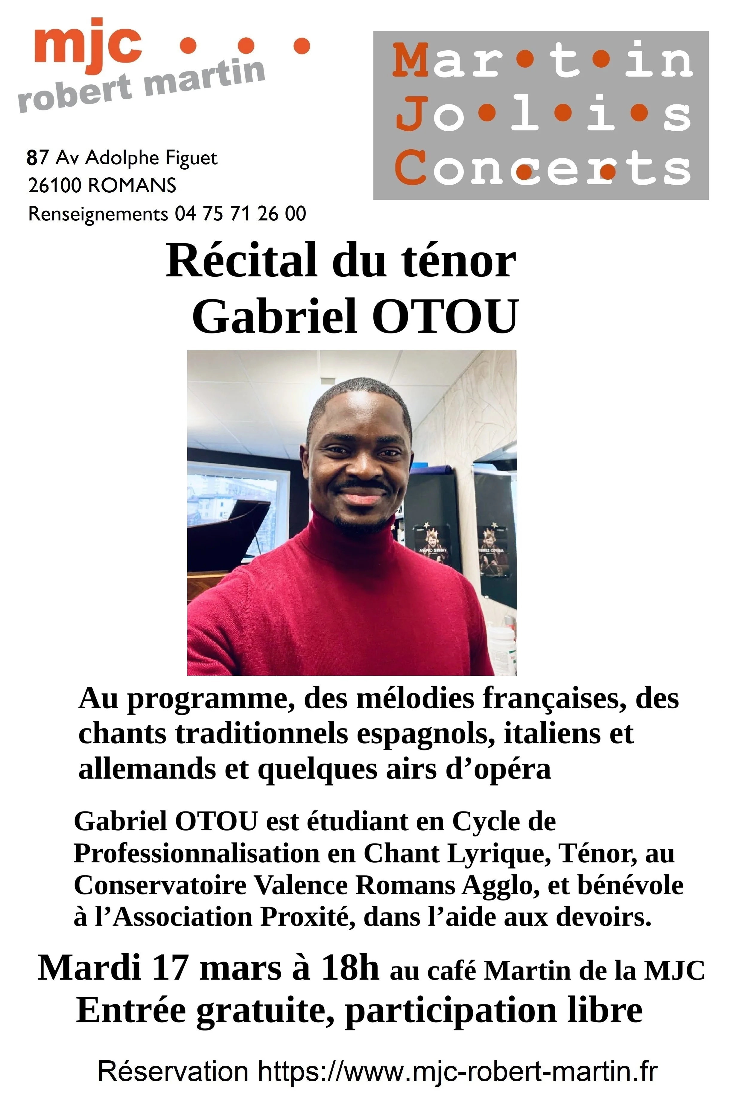 Récital du Ténor Gabriel OTOU
