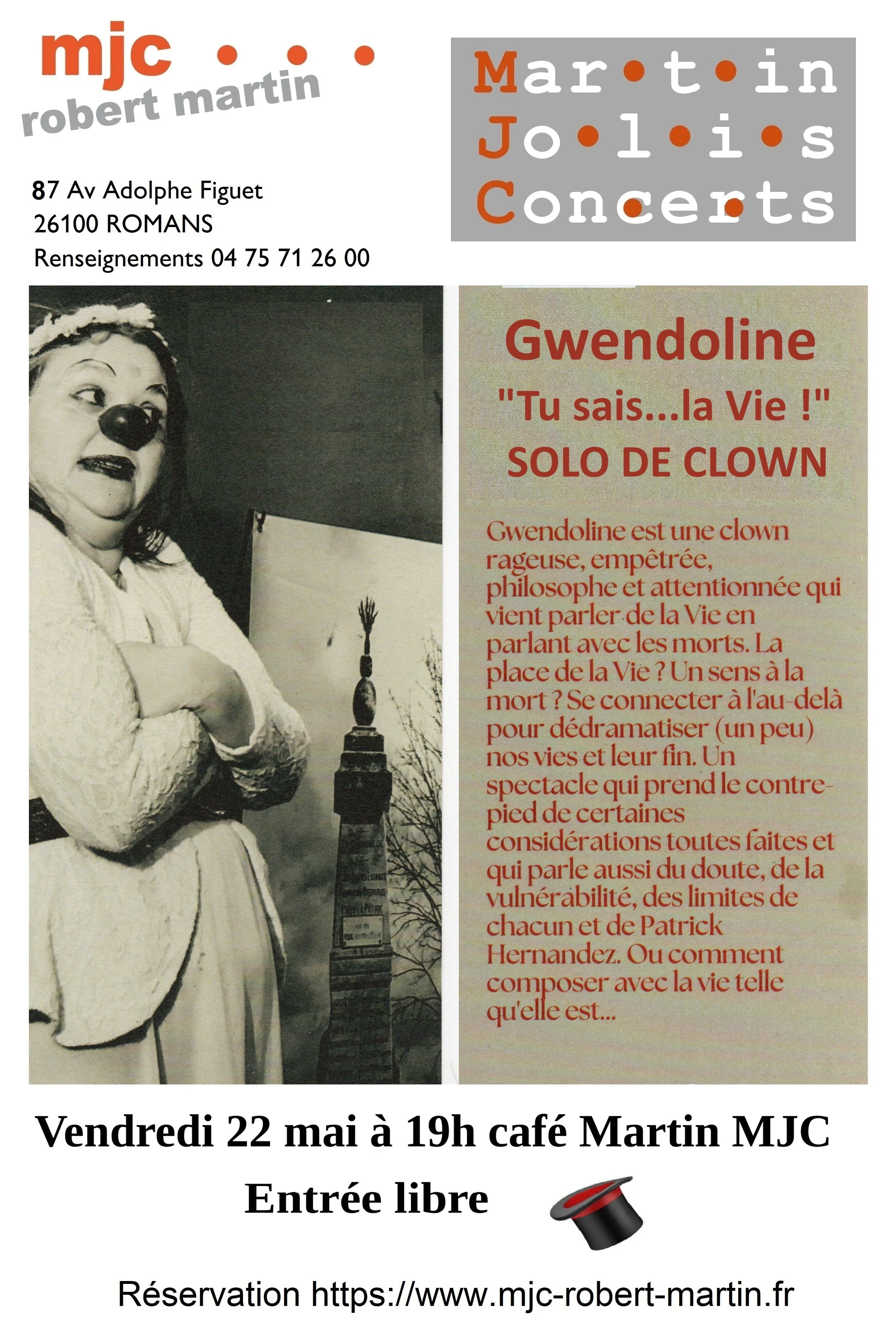 Spectacle GWENDOLINE                      Tu sais… la vie