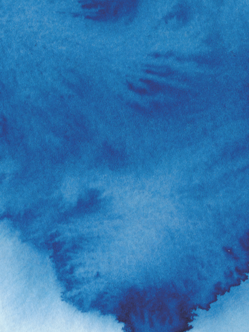 Abstract blue watercolor painting with varying shades and textures.