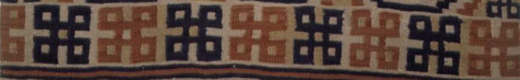 Norwegian tapestry with valknute ornaments (detail). Norwegian Museum of Cultural history.