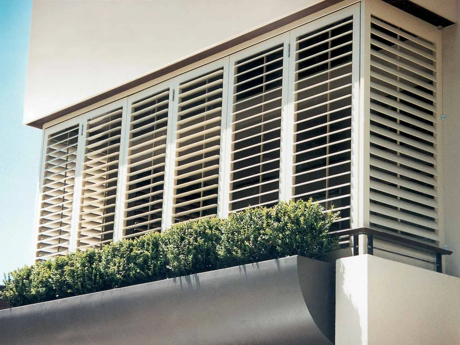 Balcony White Aluminium Shutters in Hamilton.jpg