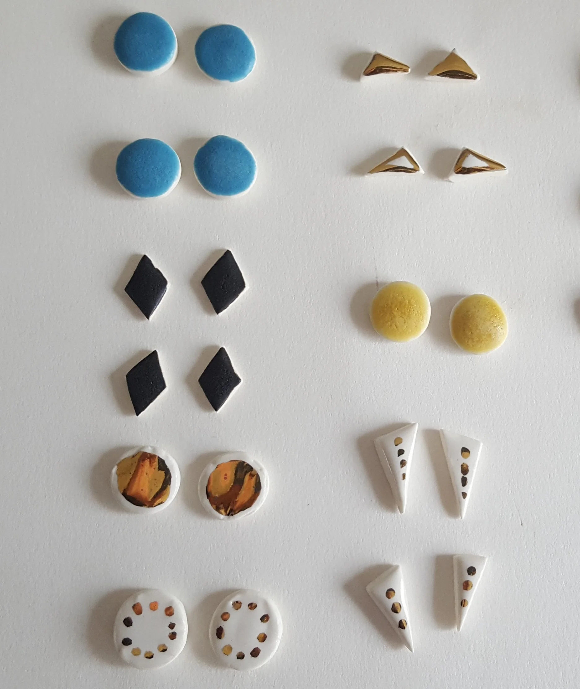 Porcelain earrings with Sterling Silver