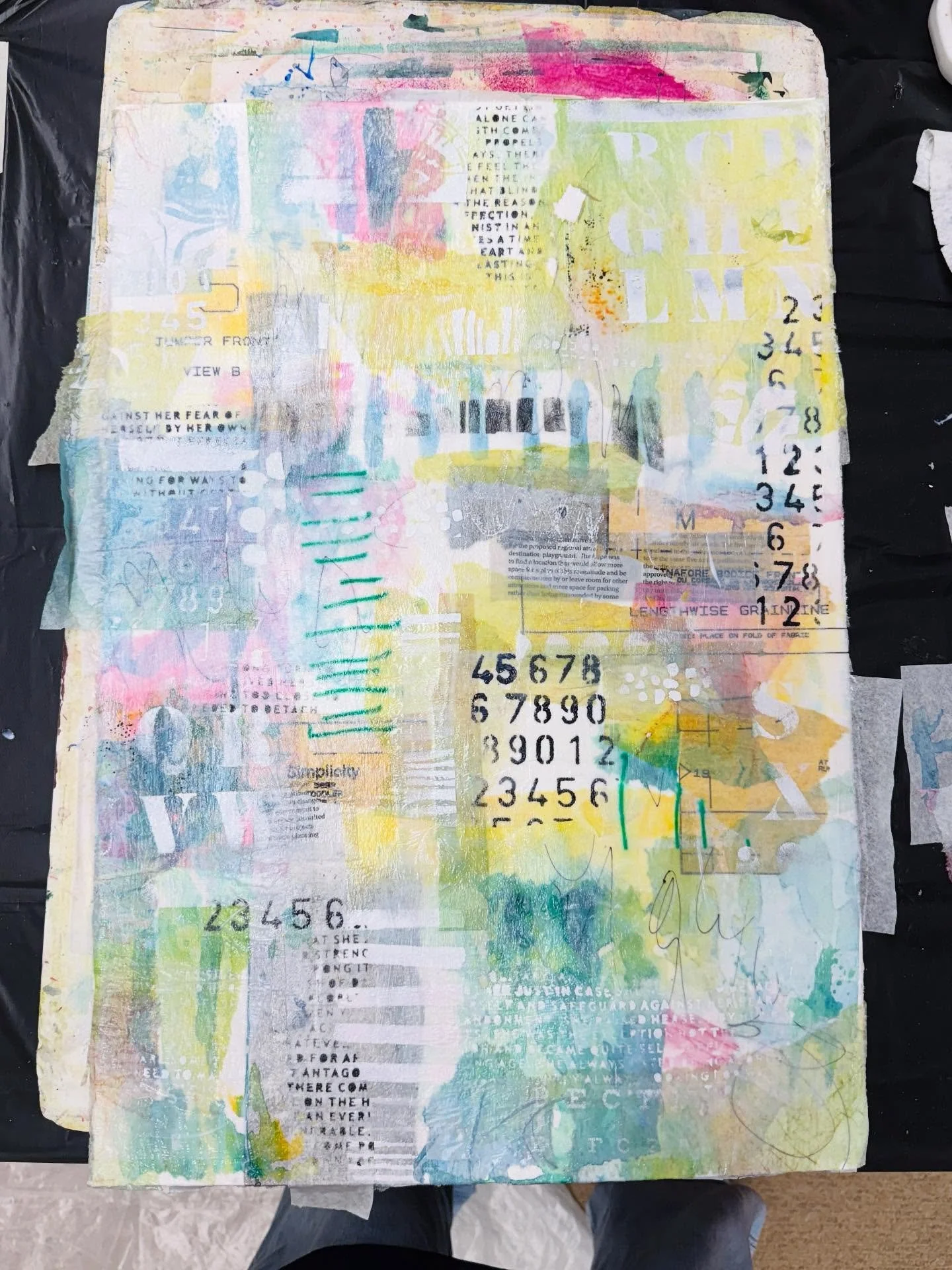 My first layers and back ground …. Can’t wait for day two of the wild women workshop with @jstoneartwork - Stay tuned.