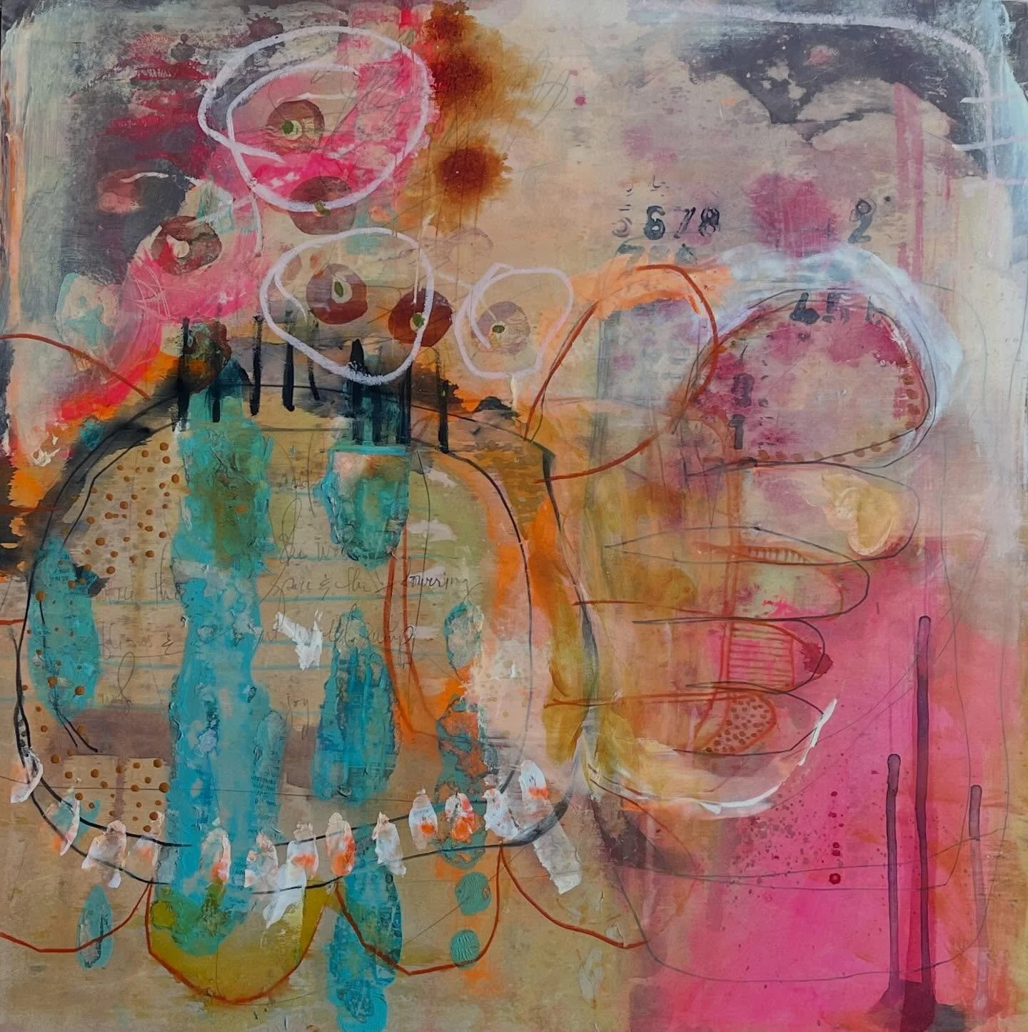 Doing a little throw back as I &ldquo;steep&rdquo; into this year and take a look at old paintings I made. ✨

#abstractartist #mixedmediapainting #artist