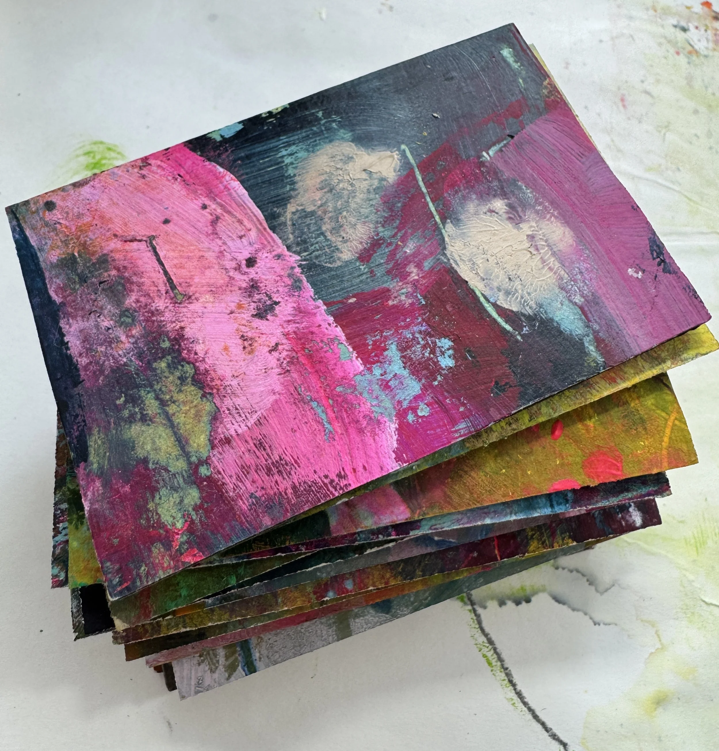 Painted papers (with mounting tutorial)