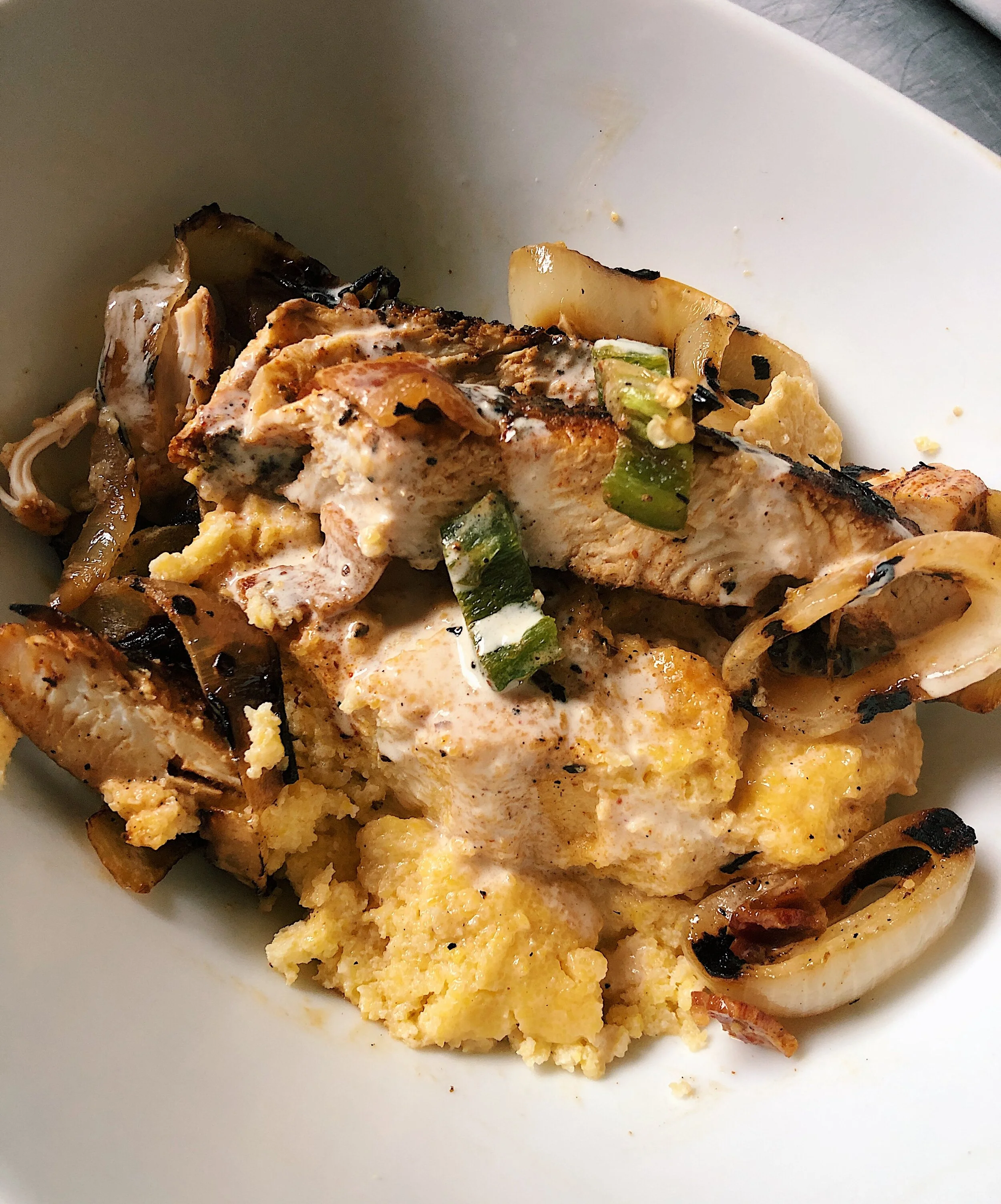 Unstuffed Jalapeno Popper Chicken with Polenta for Monday
