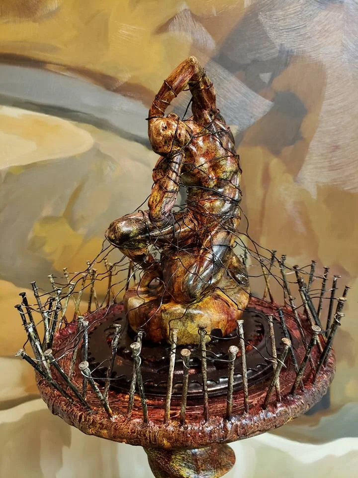 2018 Twisted Dante, Assemblage Art by Marcia Hahn (work in progress) For Sale