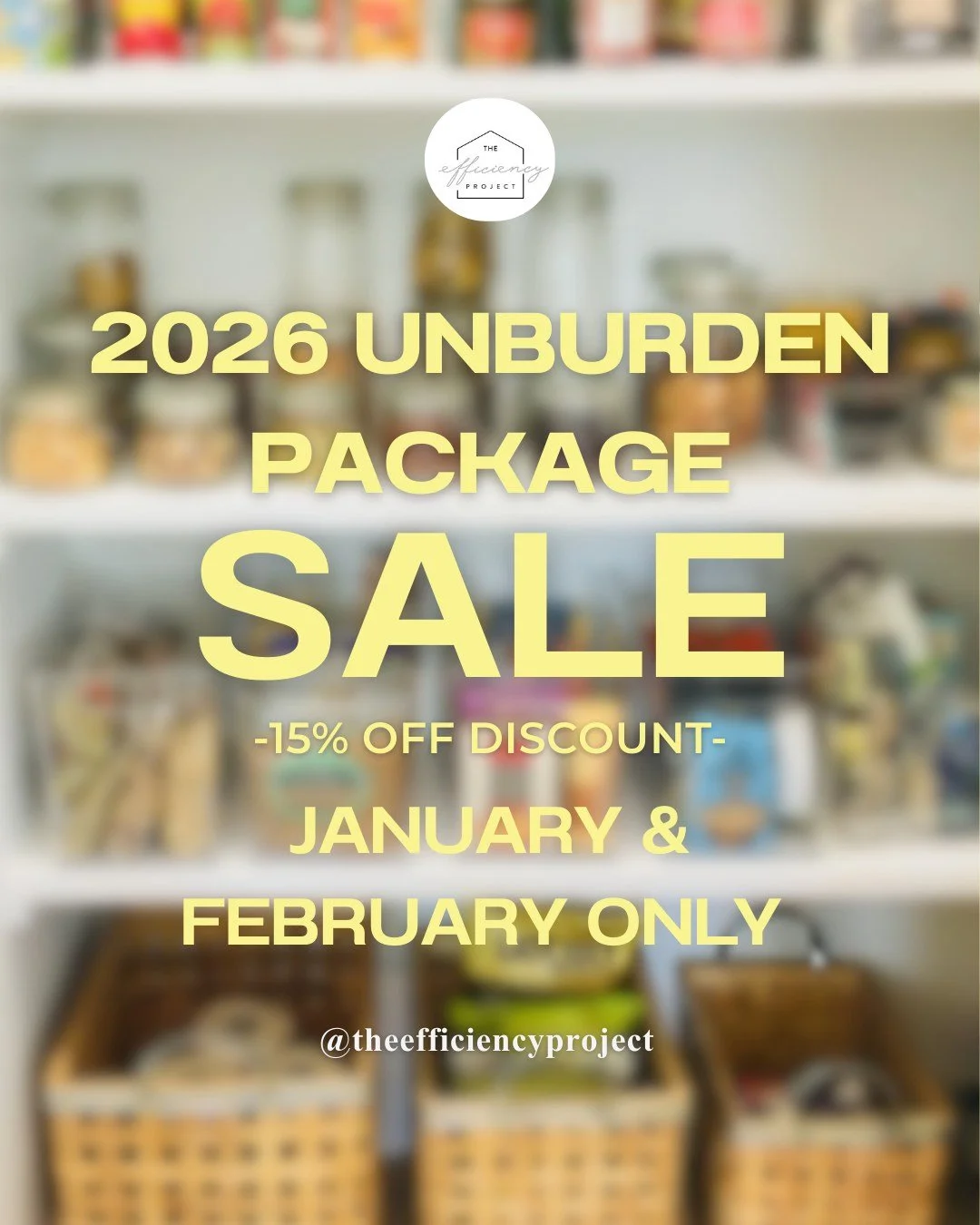 -SALE SALE SALE-
Hey friends, just a reminder that we still have our Unburden Package on sale at 15% off for the months of January &amp; February only. Reserve a whole week with our team to completely transform your home into a clutter free, function