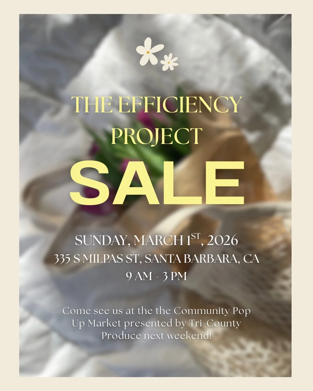 Be sure to come out and see us at the Community Pop Up Market presented by Tri-County Produce. It will be next weekend on Sunday, March 1st! 🌼

We will be offering a curated selection of items ranging from high-end clothing to home decor. Although, 