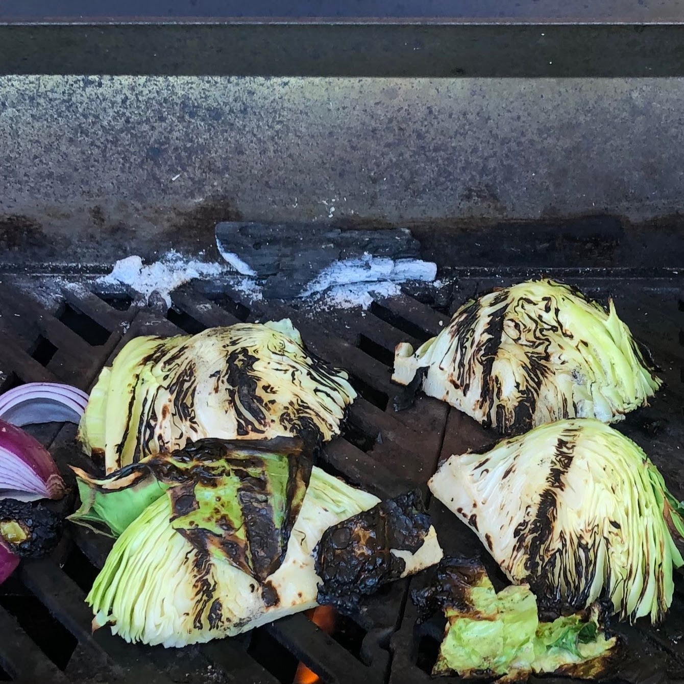  Cabbage (and a few red onions) on the Grill 