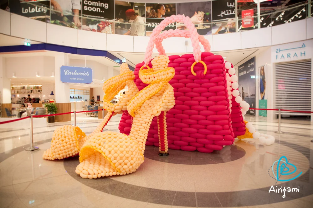 Shopping trip - balloon shoes and purse.