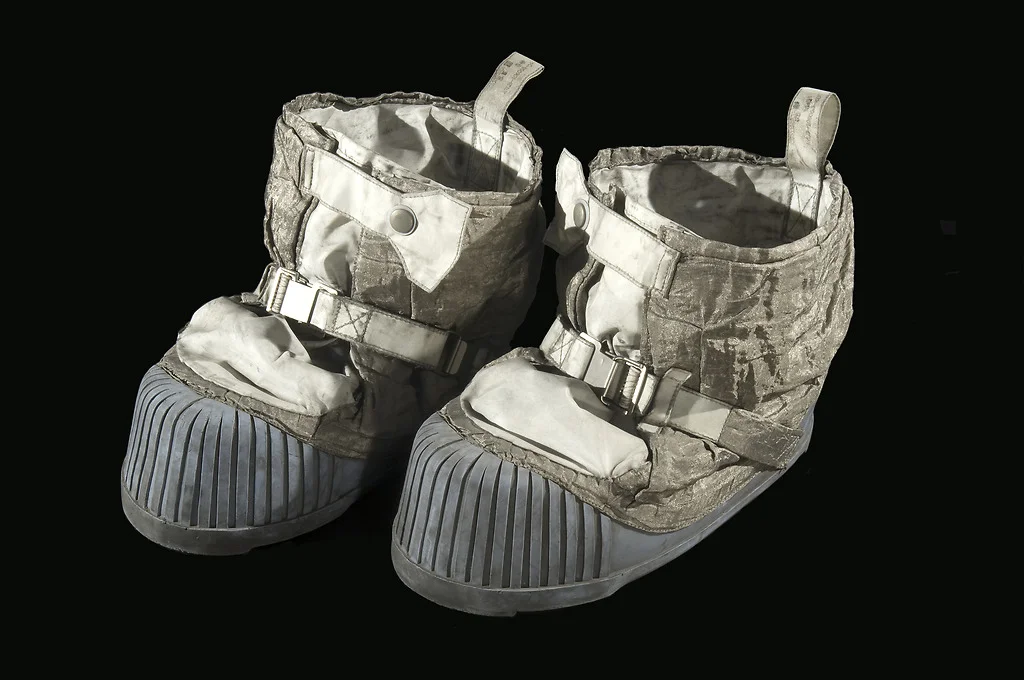 Apollo 11 lunar overshoes. Photo from Smithsonian Institution collection.