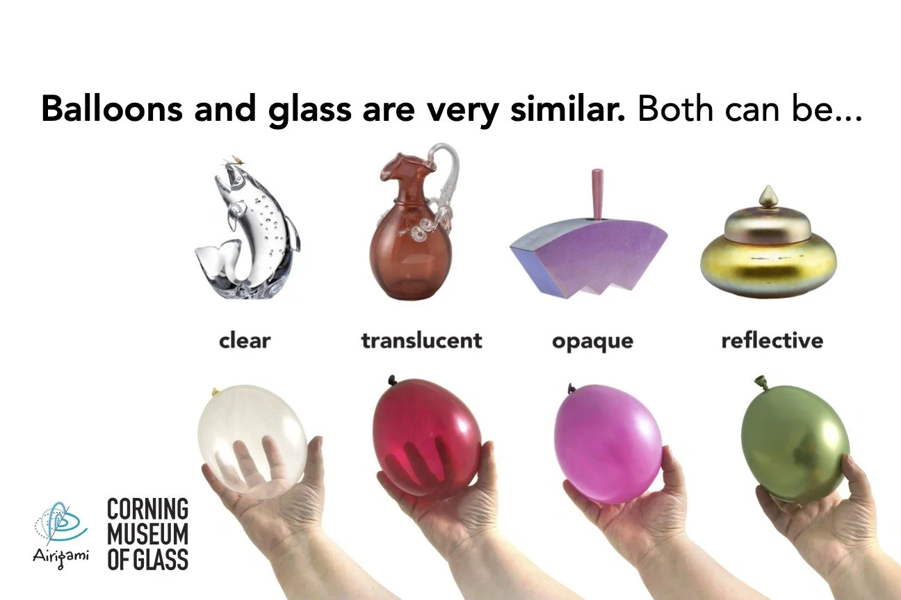 Color and opacity of balloons and glass