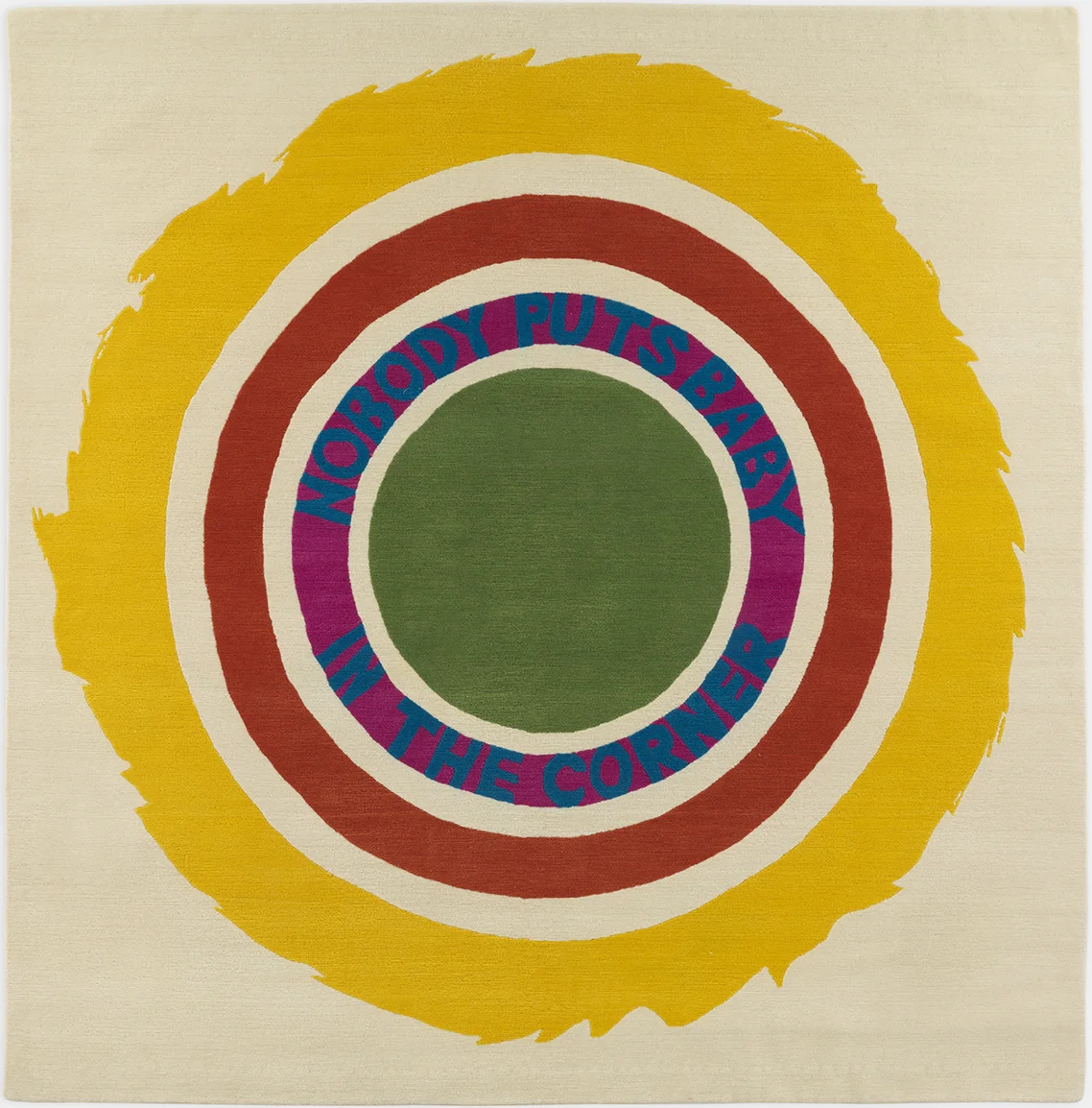 Nobody Puts Baby in The Corner, 2018, hand-knotted New Zealand Wool, 150 knots per inch, 72" x 72", edition 24 + 2APs