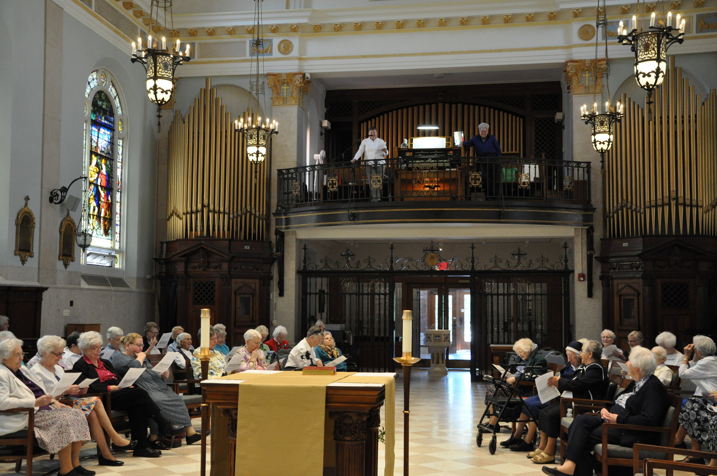 During Sister Catherine Vincie’s organ concert in June 2019
