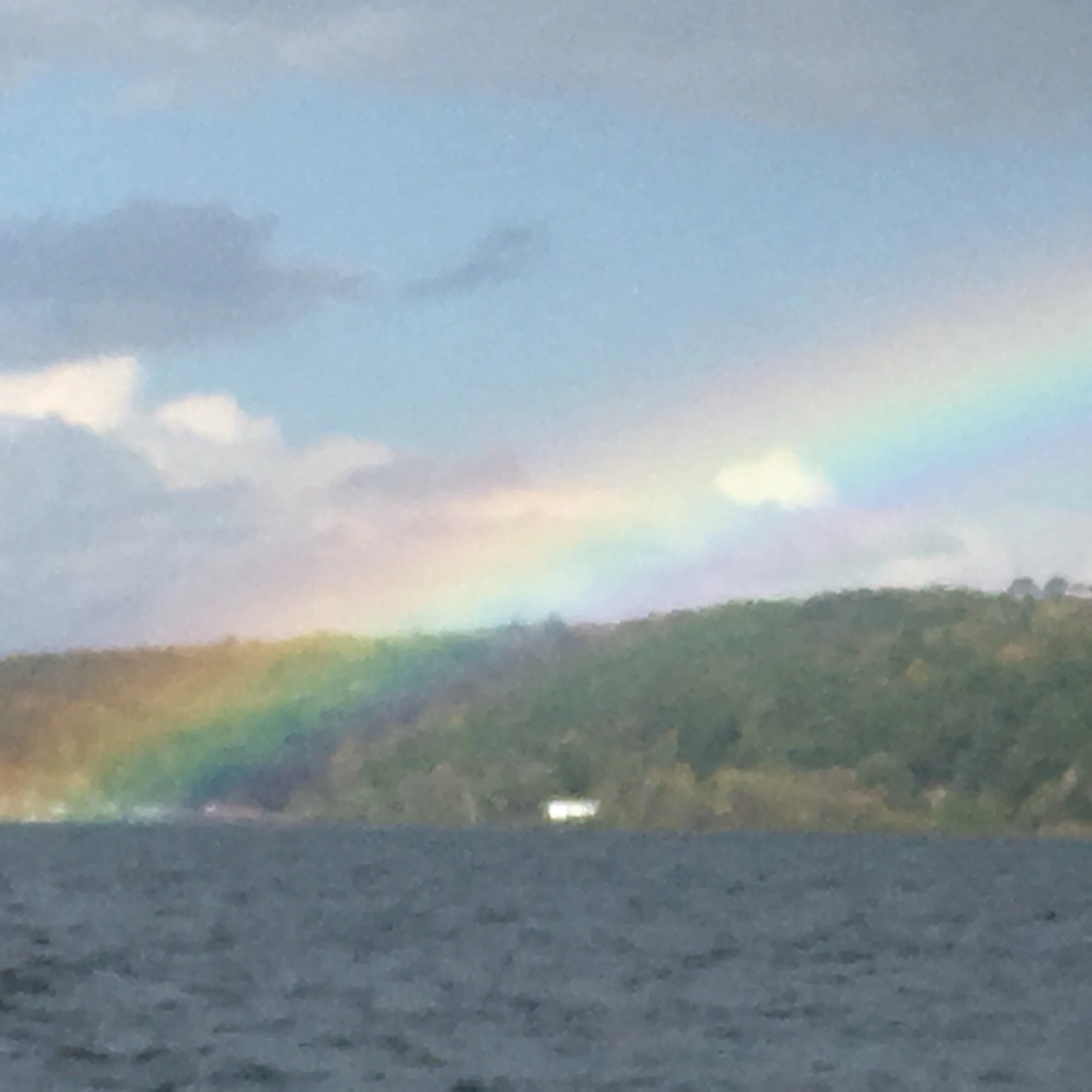 rainbow over Cayuga Lake