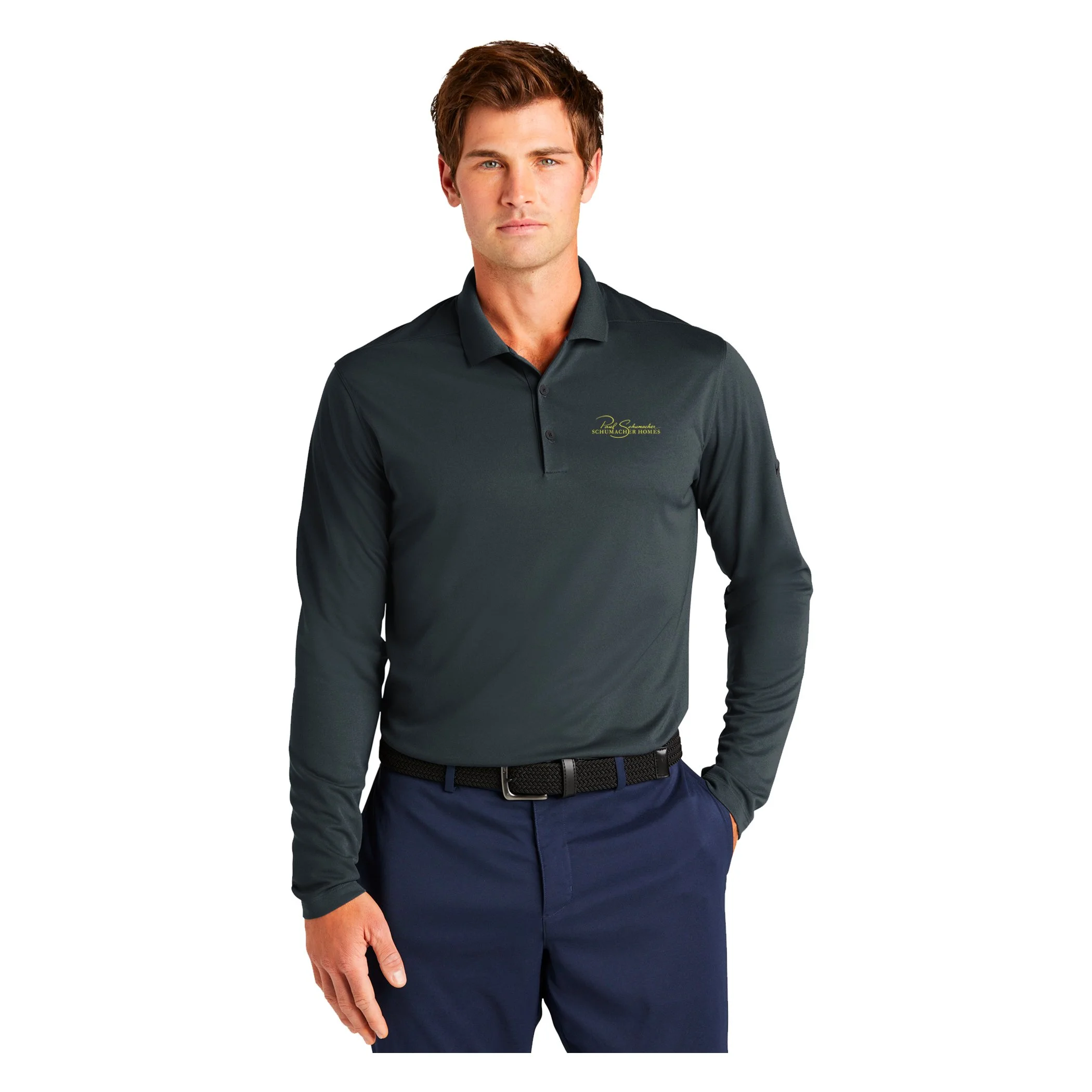 Nike Dri-FIT Long Sleeve Polo - Anthracite
