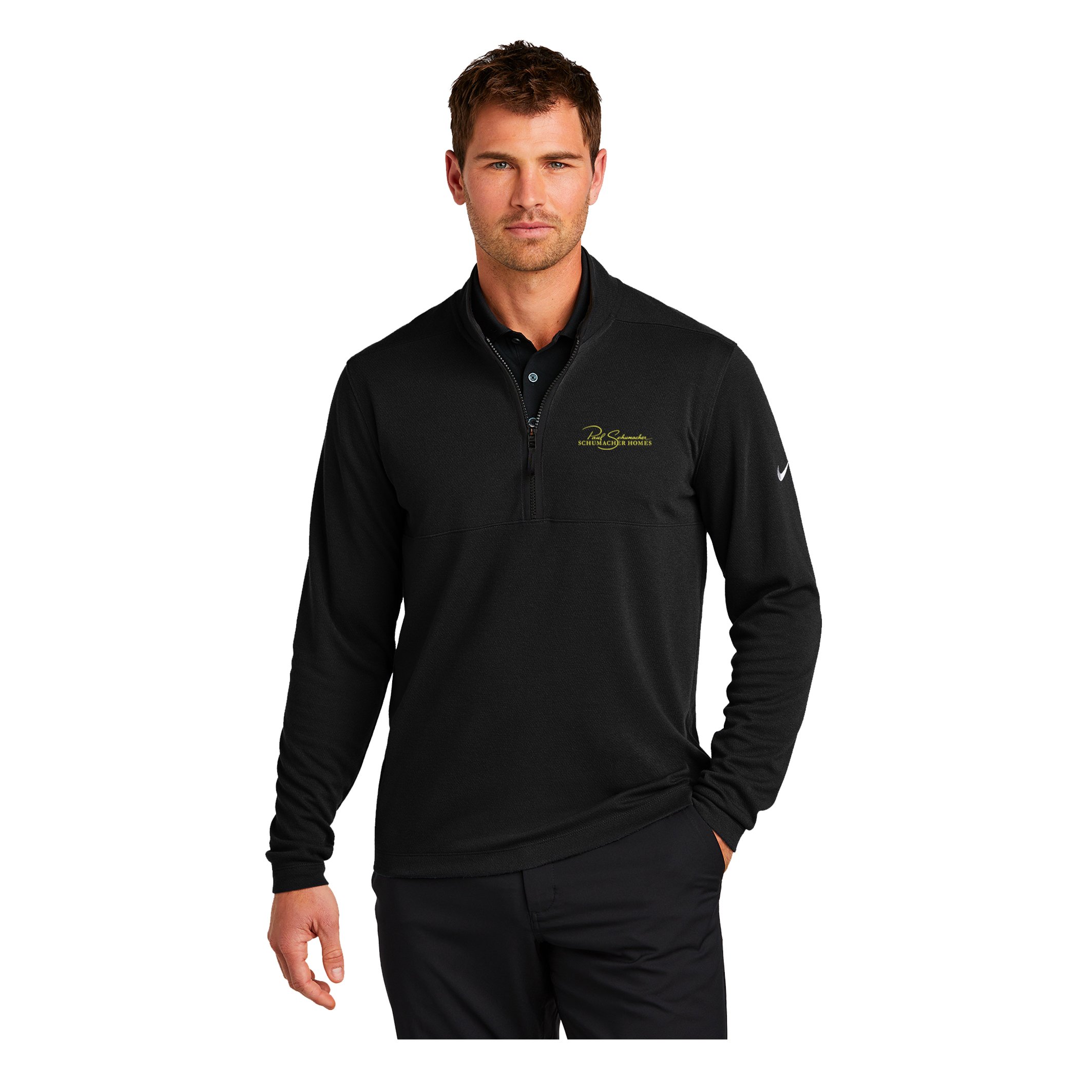 Nike Textured 1/2 Zip Pullover- Black