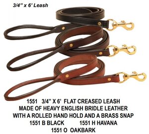 American Traditions Leather and Ribbon Dog Leash