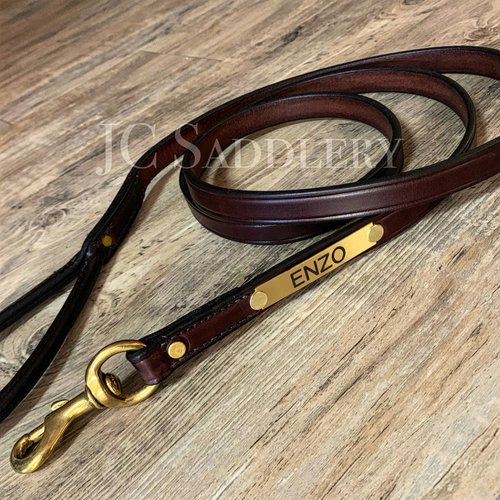  Handmade Personalized Bridle Leather Dog Collar Engraved Pet  Name, Copper/Rose Gold Tone Hardware (Black) : Handmade Products