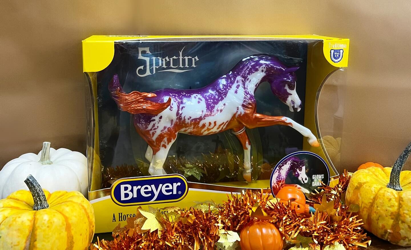 👻BOO!👻
Breyer&rsquo;s 2023 Halloween Limited Edition horse, Spectre has arrived at JC Saddlery! His unique coat melts from deep purple to burnished orange with a glossy finish. He even glows in the dark!! Shop now before he&rsquo;s gone forever👻