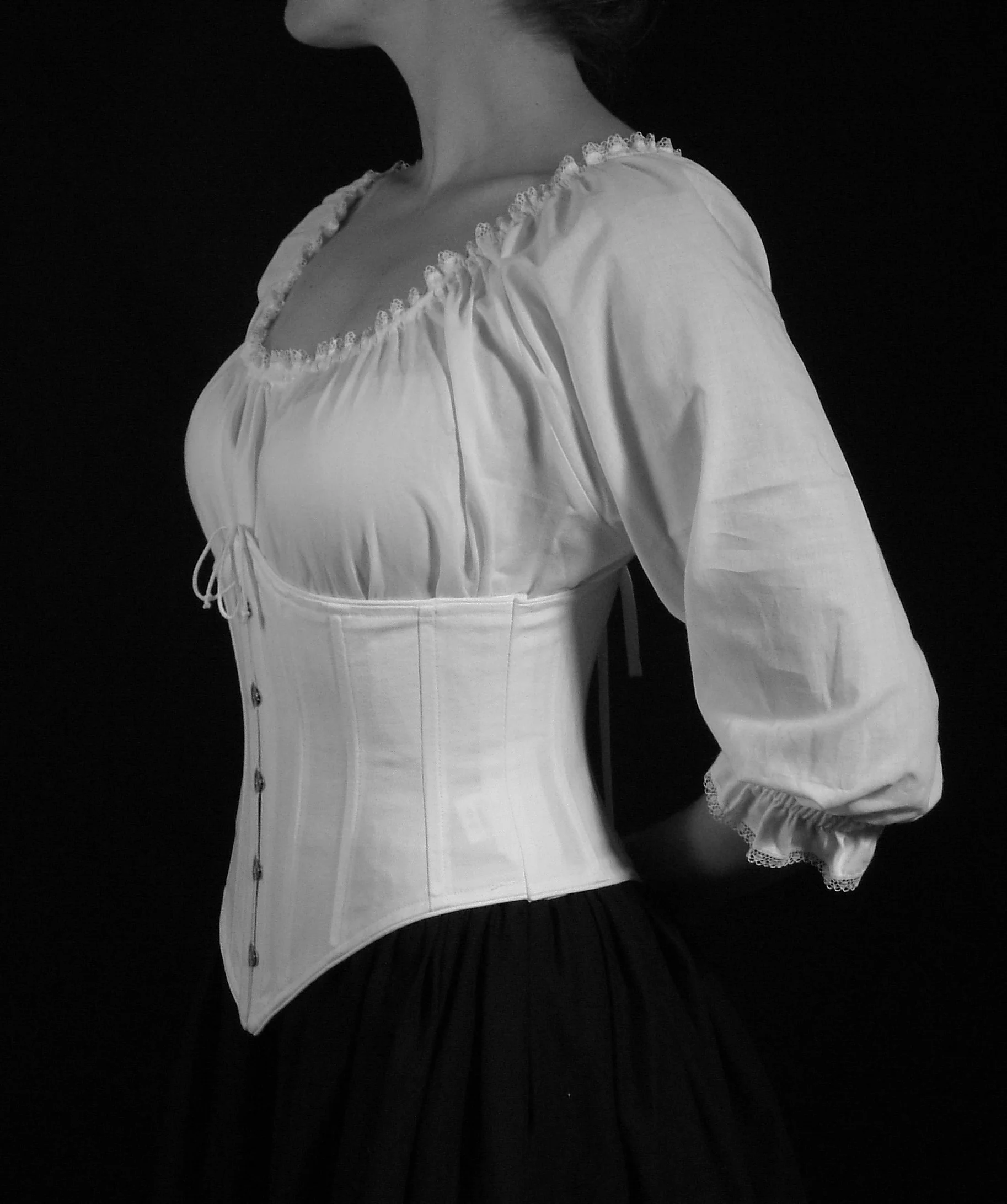 Period Corsets 34 Chemise BW .JPG