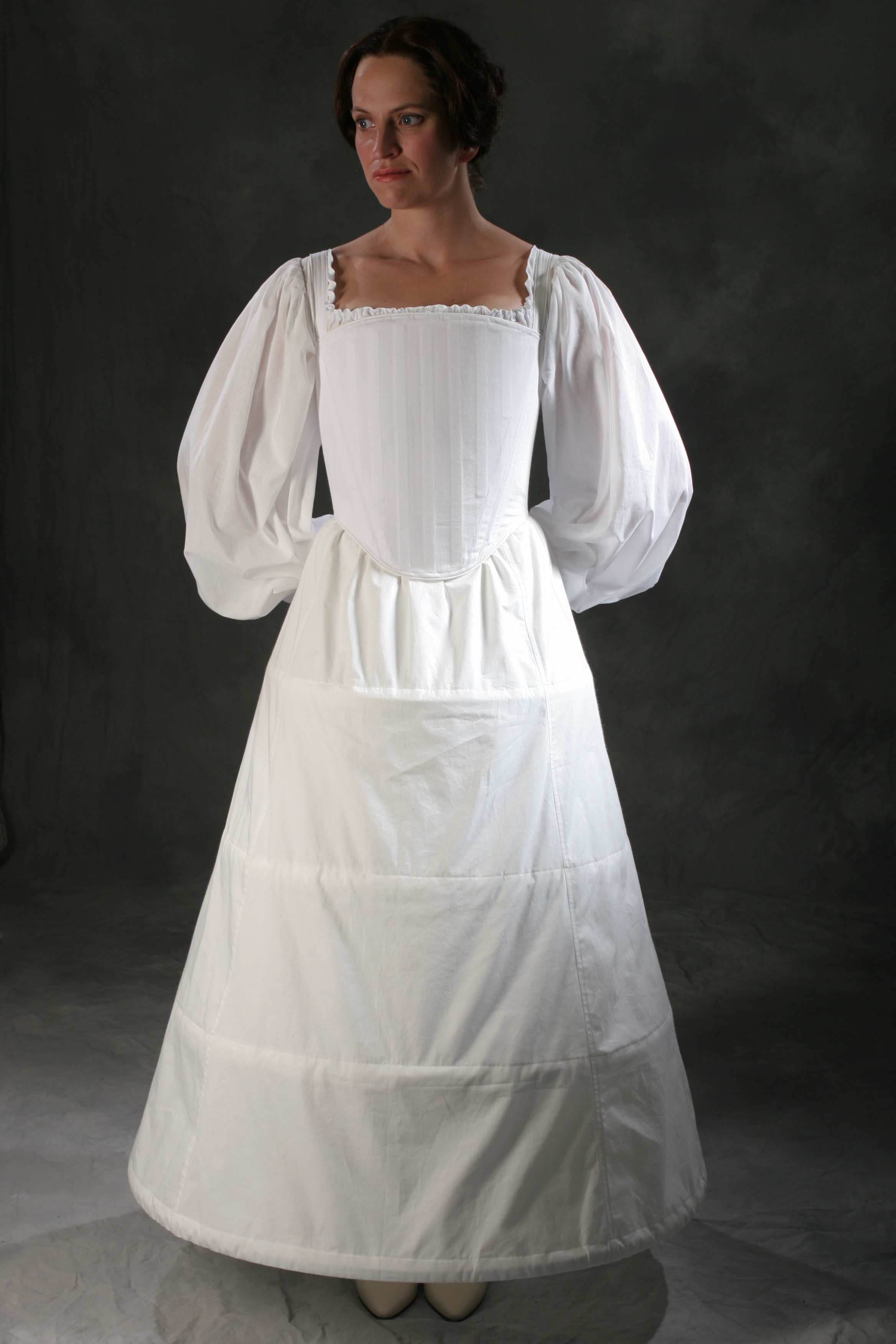 c. 1560 Silhouette- Anna Stays , Romantic Chemise , and Cone Farthingale