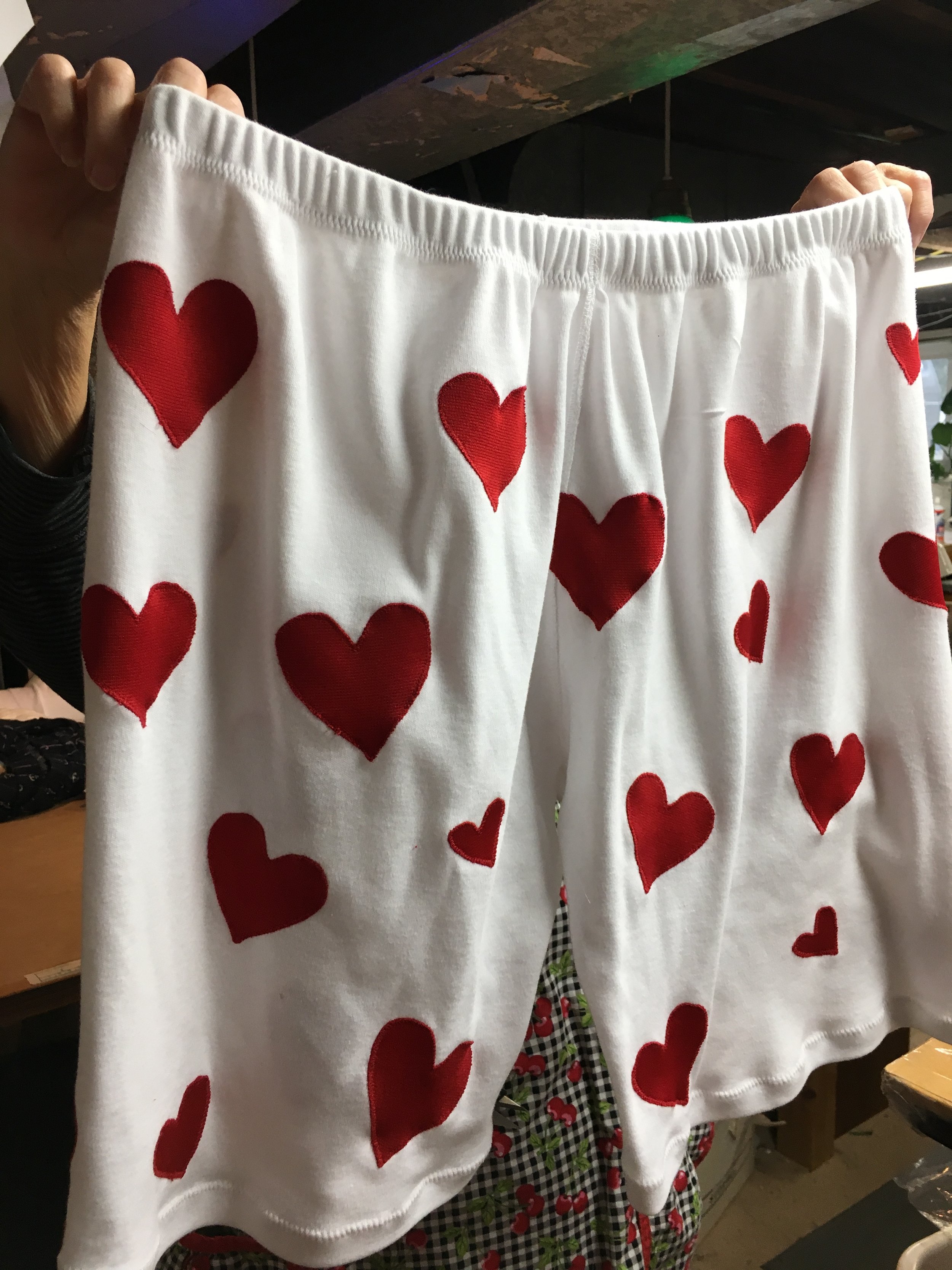  multiple men’s boxers with appliqued hearts for Disney Cruise Lines 