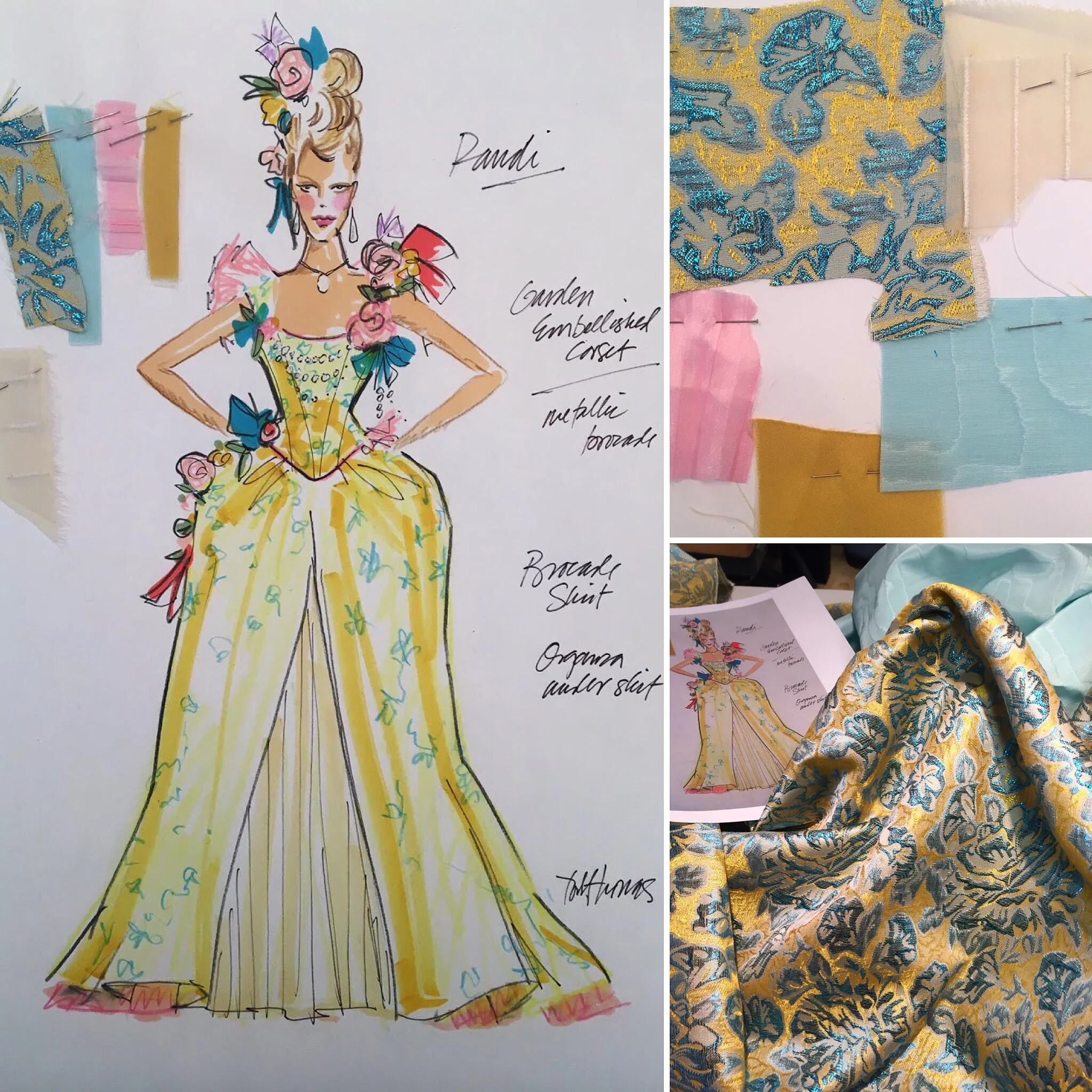  Design sketch and swatch card from designer Todd Thomas 