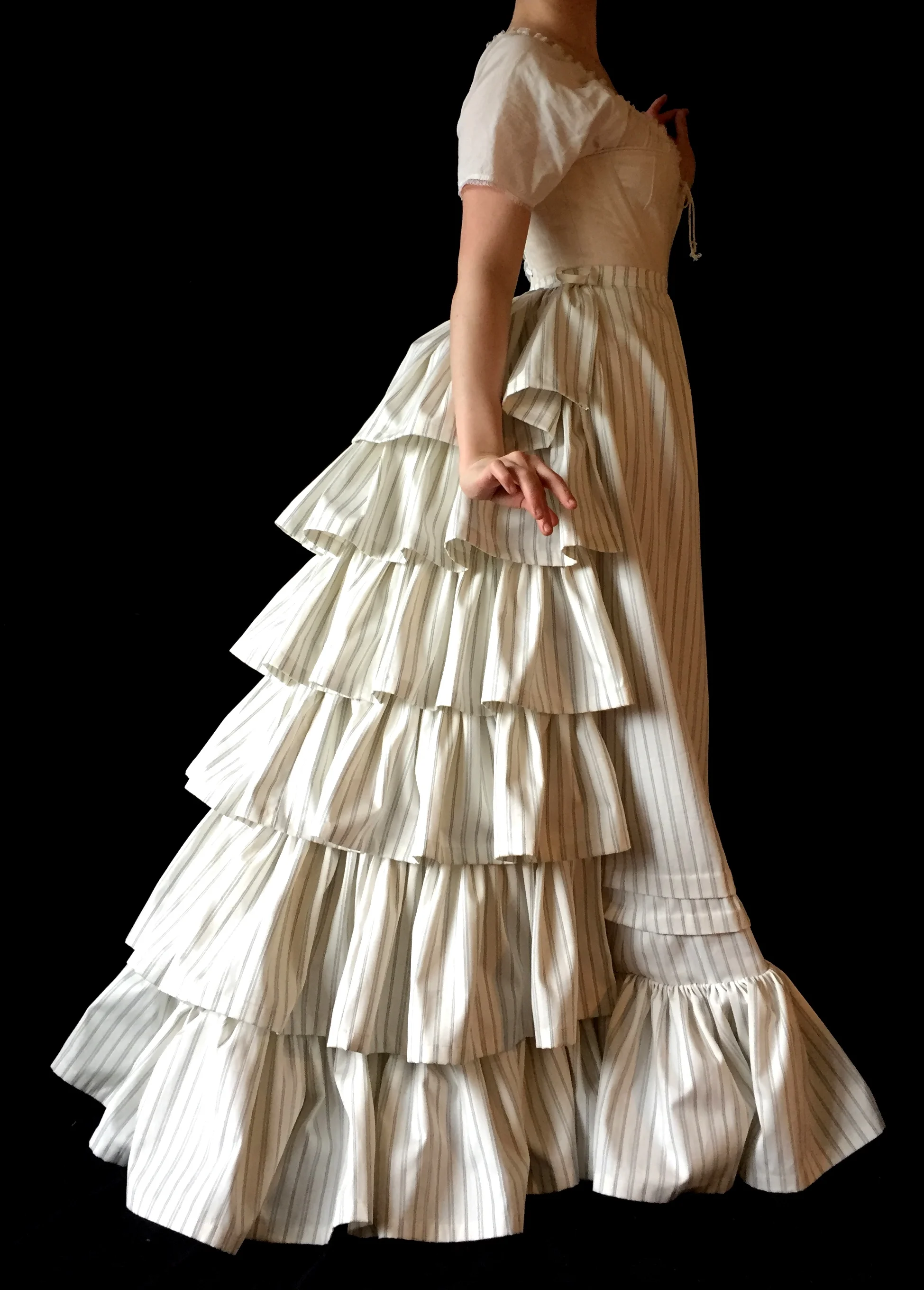  Bespoke hybrid Bustle/Late 19th c. Petticoat made from client’s materials 