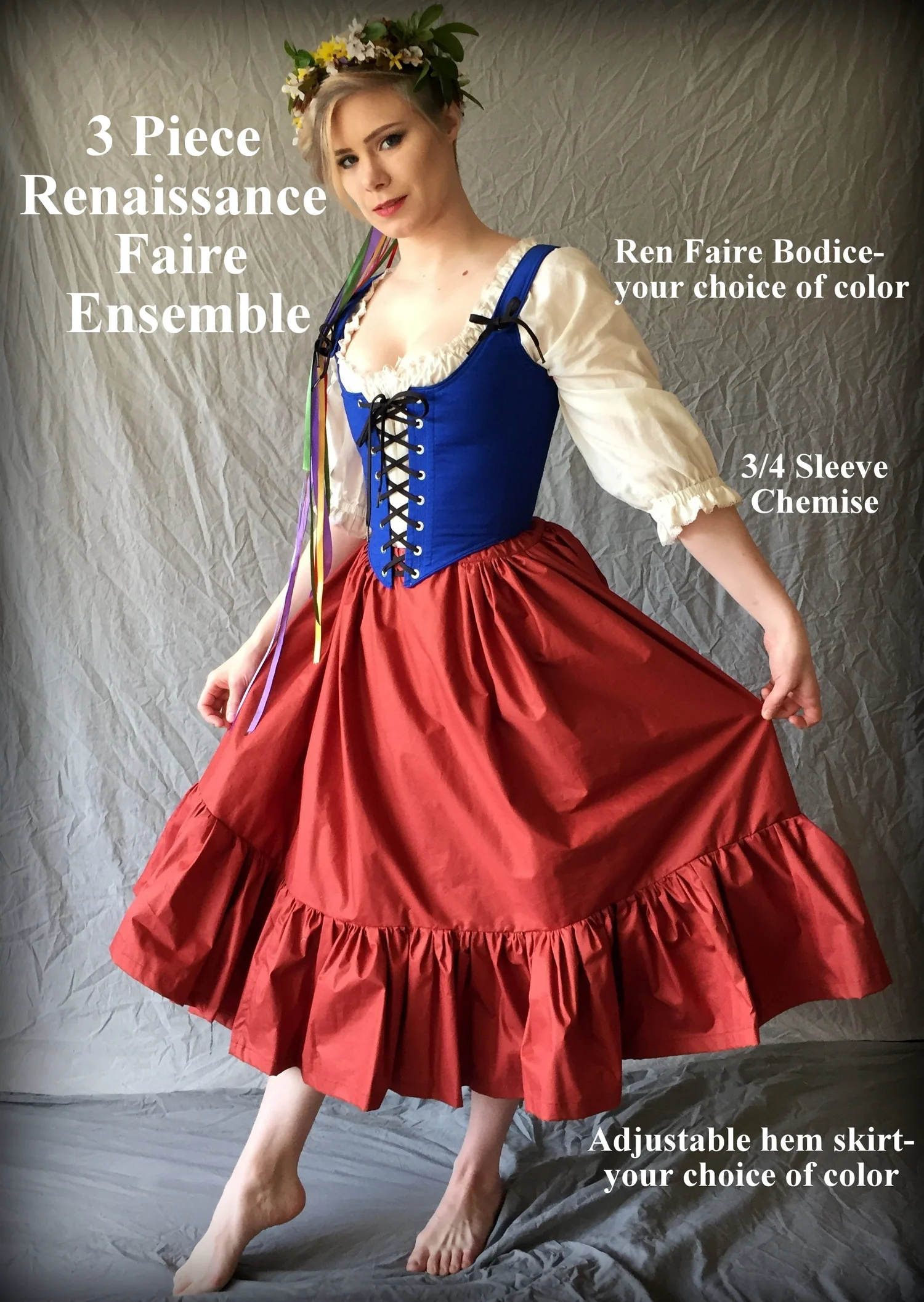 short red renaissance dress Crimson Velvet Embroidered Renaissance Dress