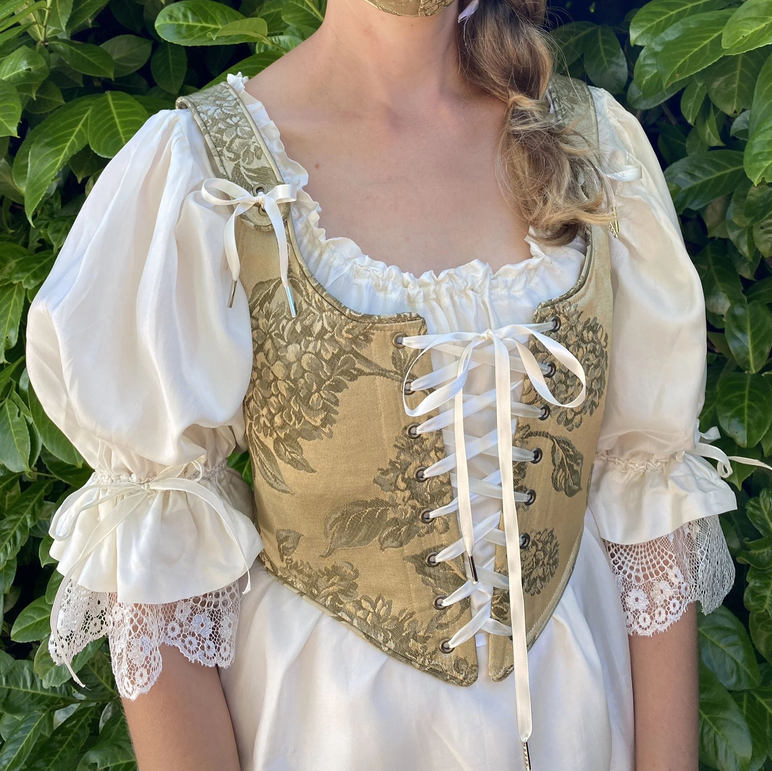 Ren Faire Bodice- Gold Floral