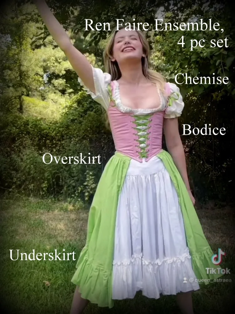 Ren Faire Ensemble, Any Color, Open Skirt — Period Corsets