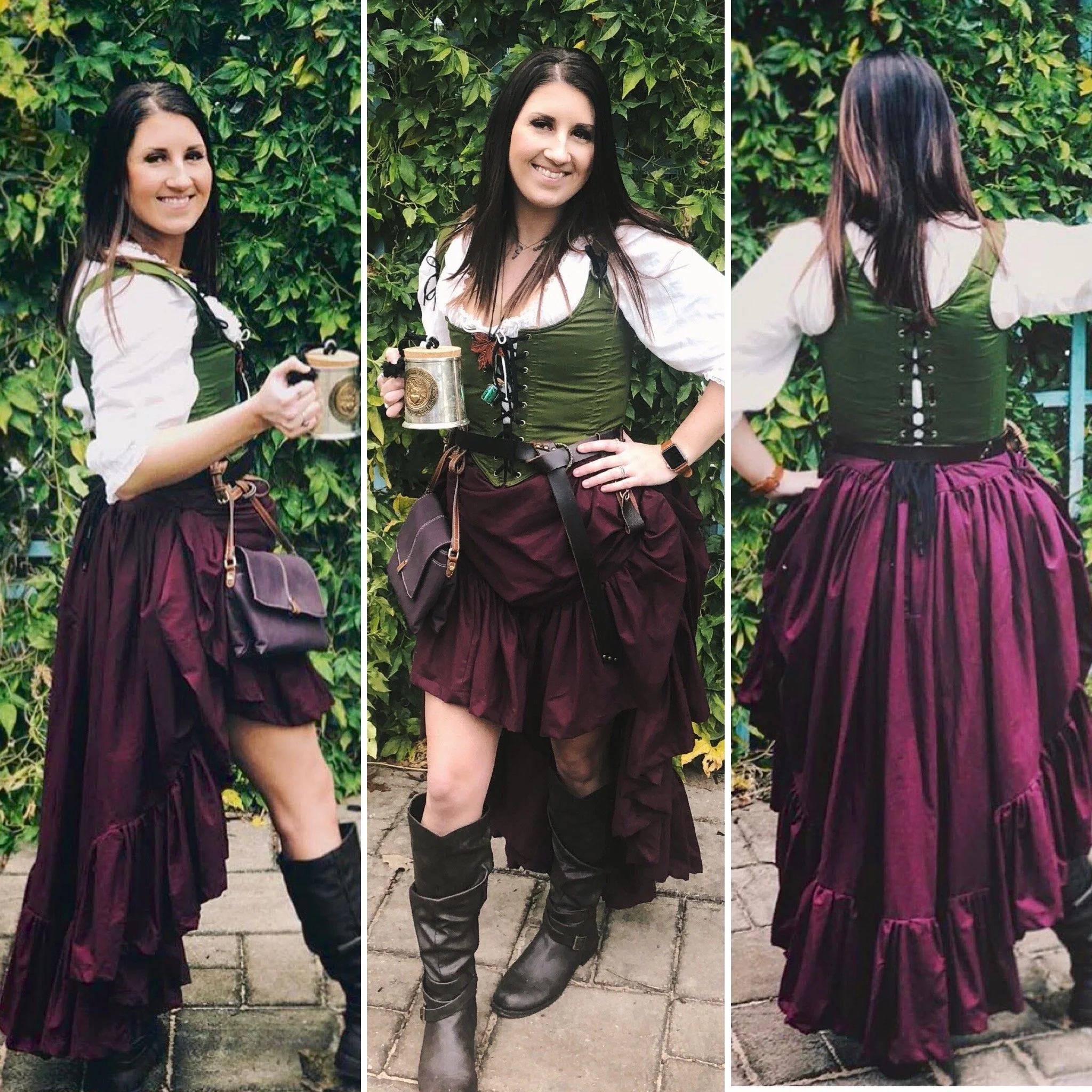 Ren Faire Ensemble, Any Color with Short Skirt — Period Corsets